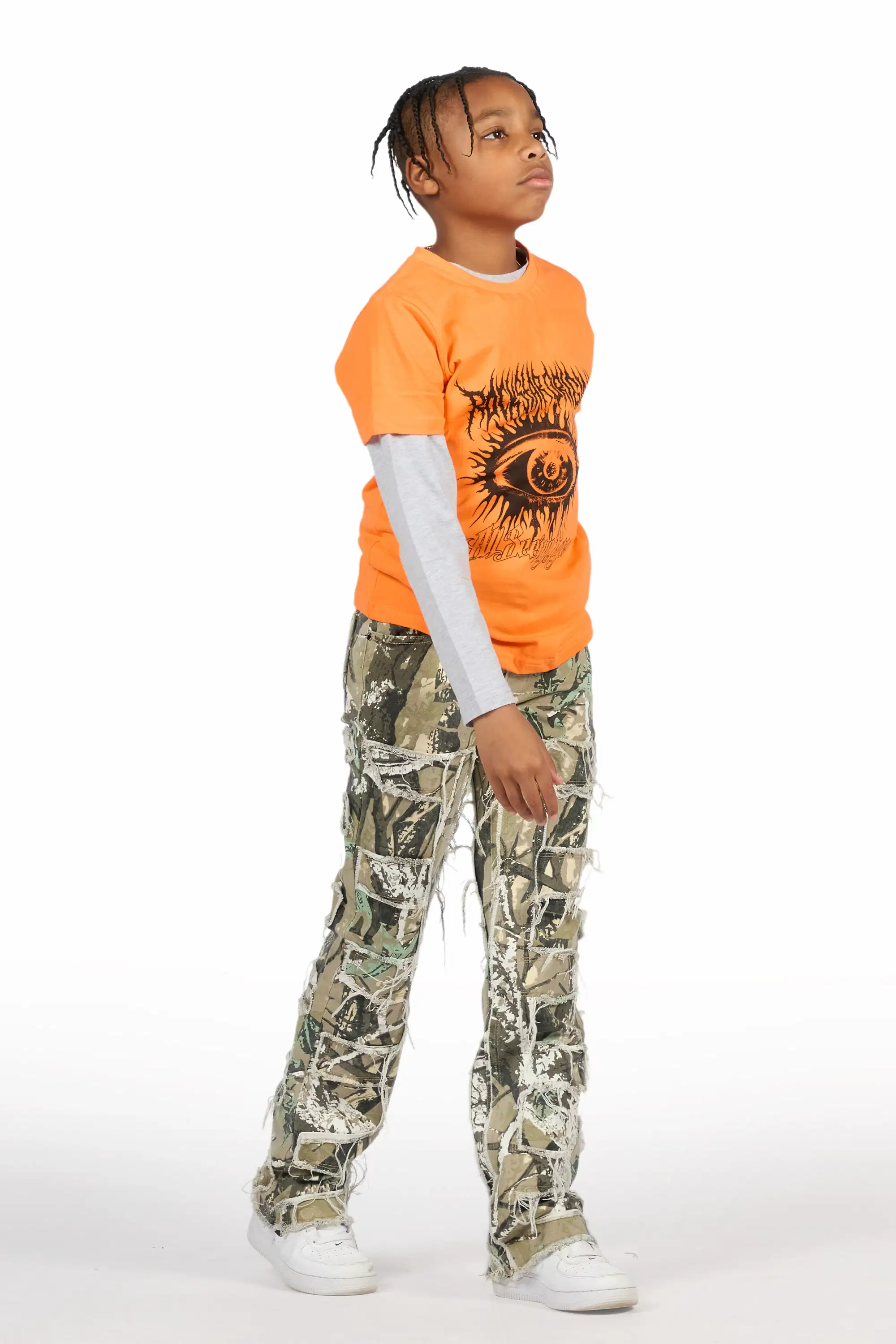 Boys Shake Tree Camo Stacked Flare Jean - Image 4