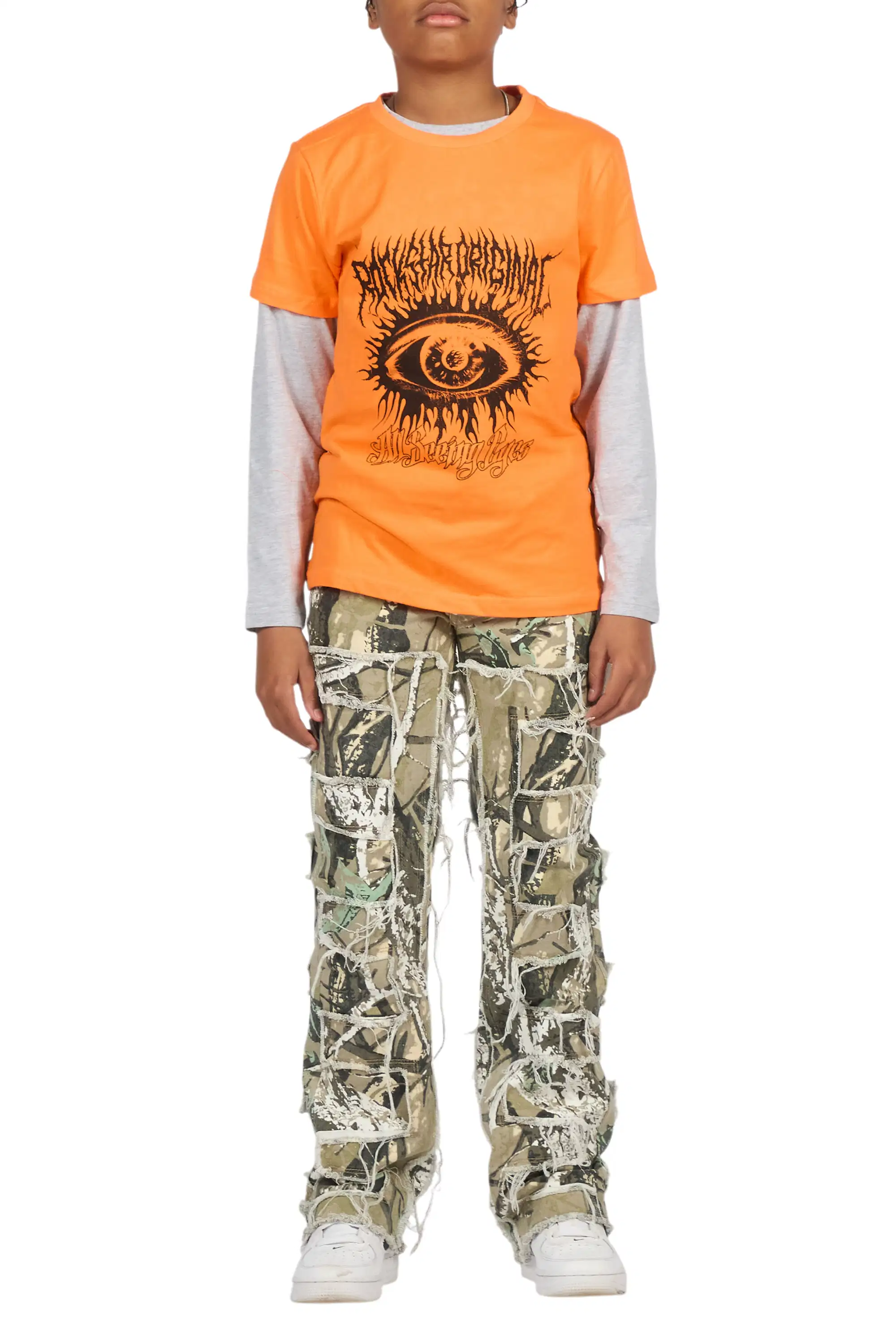 Boys Shake Tree Camo Stacked Flare Jean - Image 9