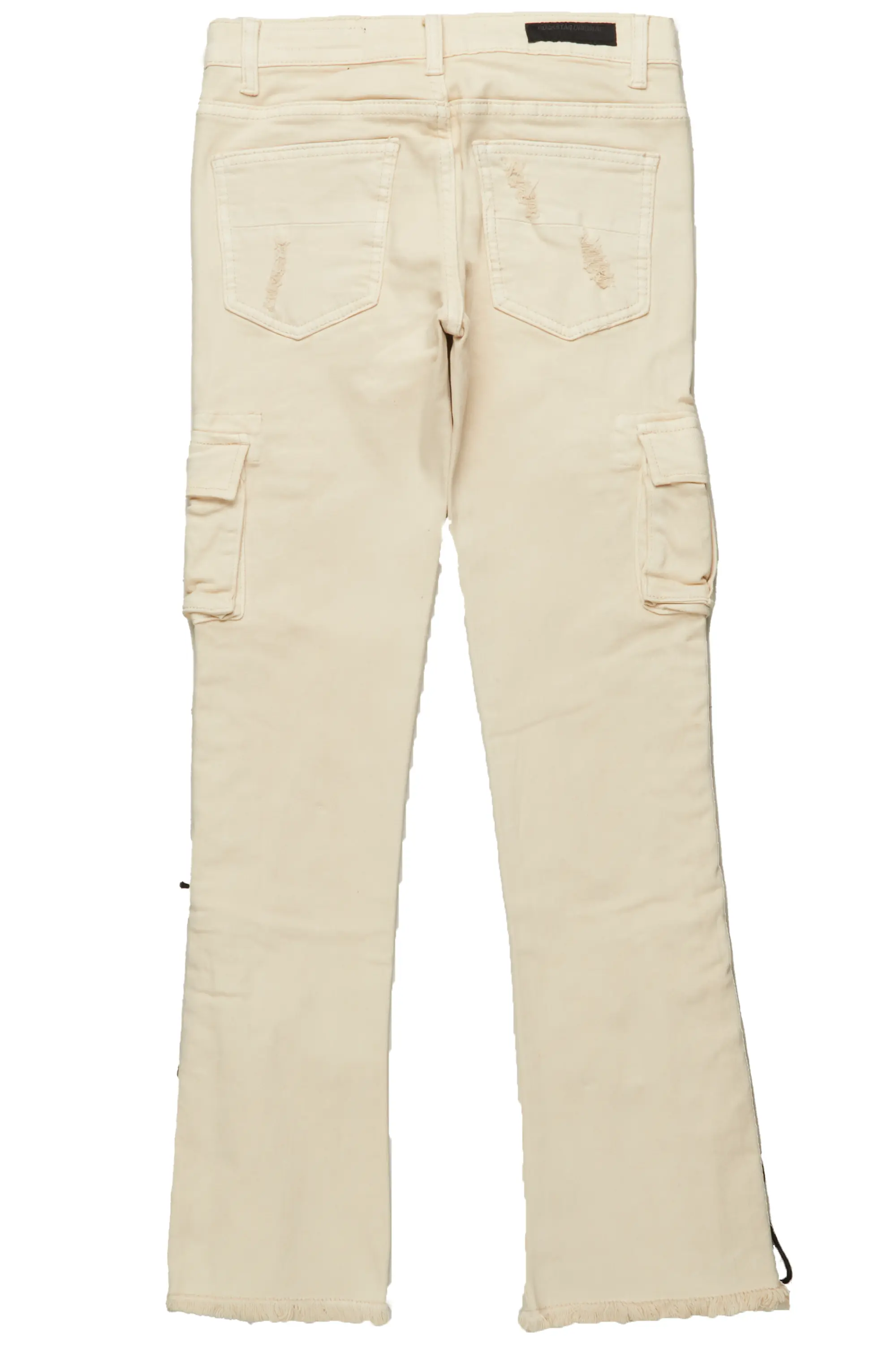 Boys Sylo Beige Stacked Flare Jean - Image 8