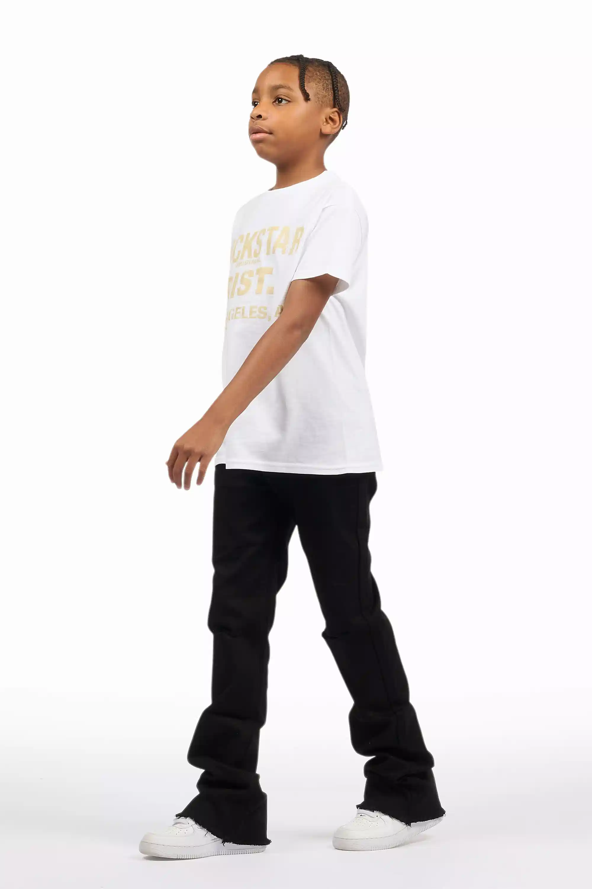 Boys Josiah Black Stacked Flare Jean - Image 7