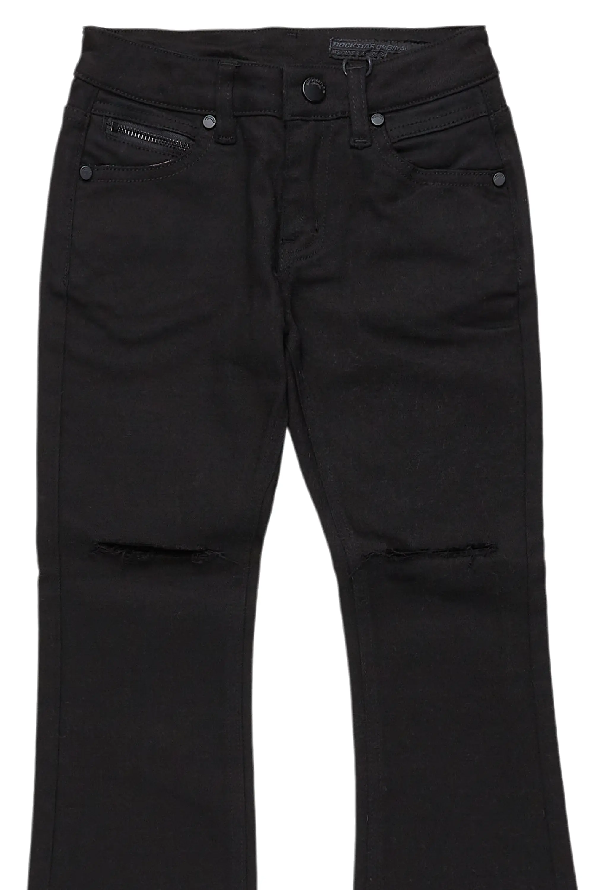 Boys Josiah Black Stacked Flare Jean - Image 8