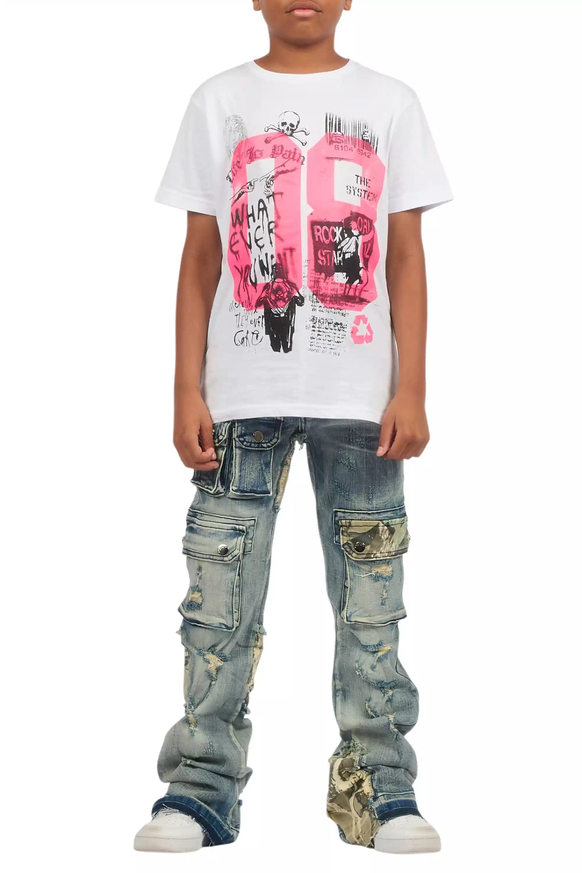 Boys Zeta Blue Stacked Flare Jean - Image 10