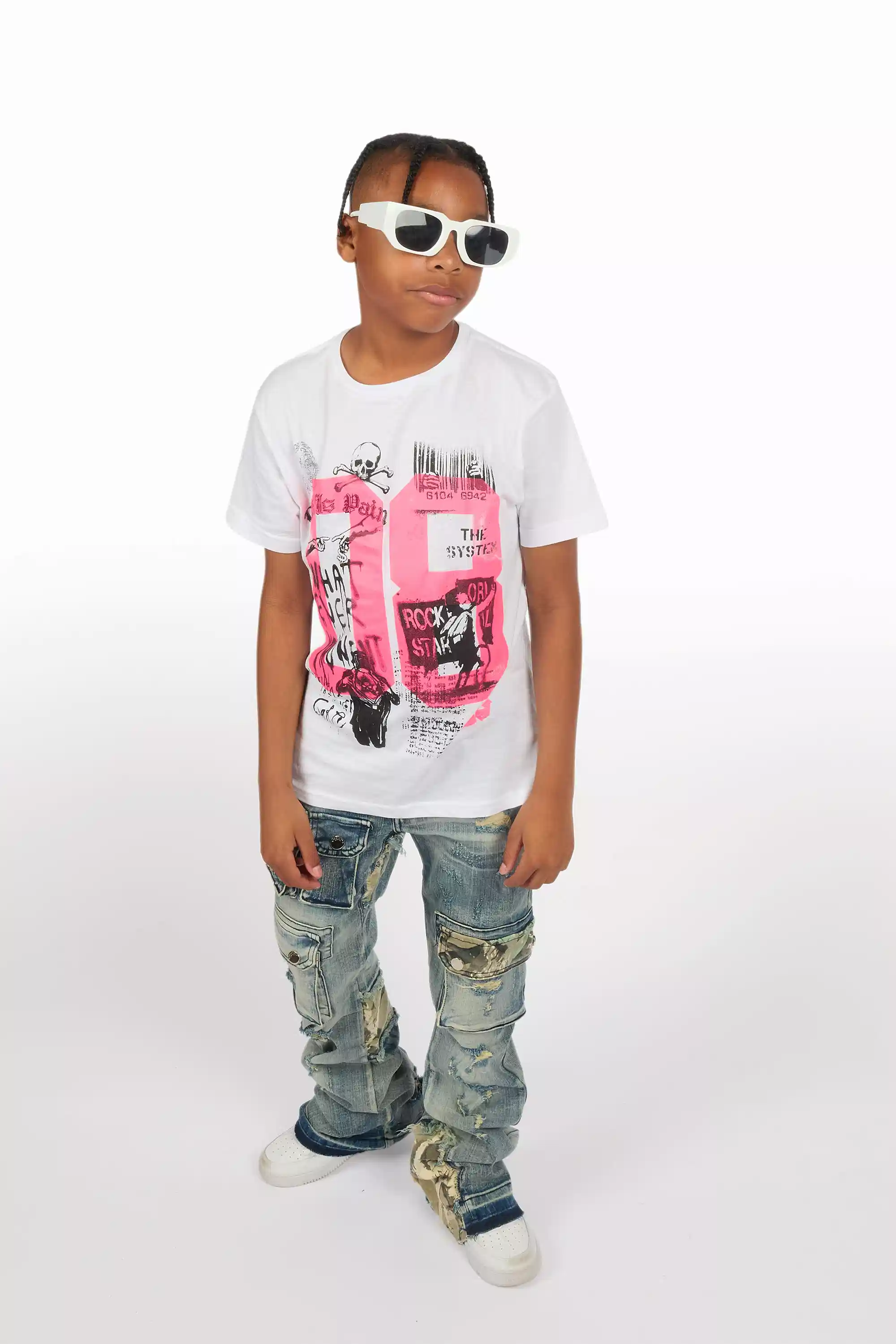 Boys Zeta Blue Stacked Flare Jean - Image 7