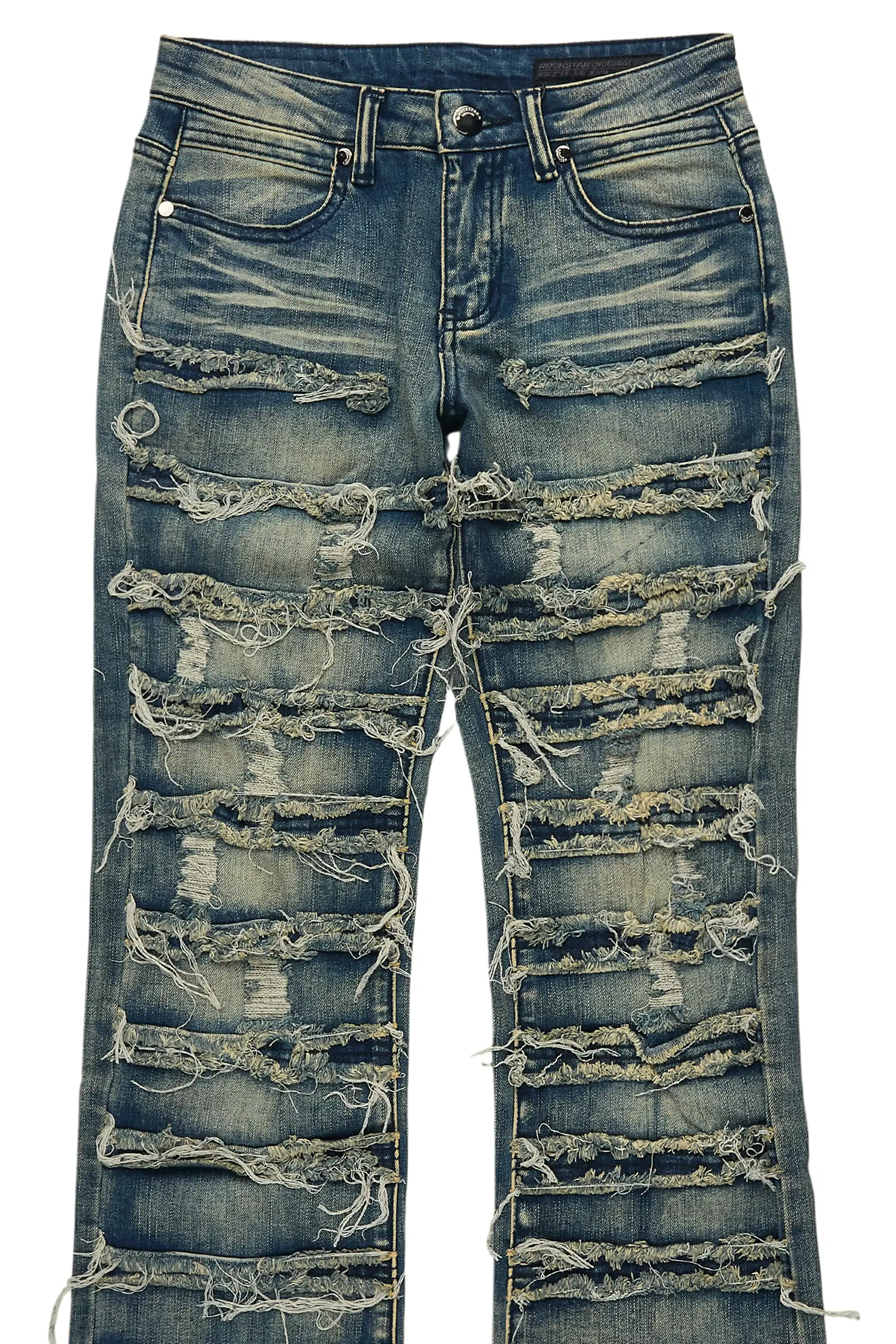 Boys Waylon Tint Stacked Flare Frayed Jean - Image 7