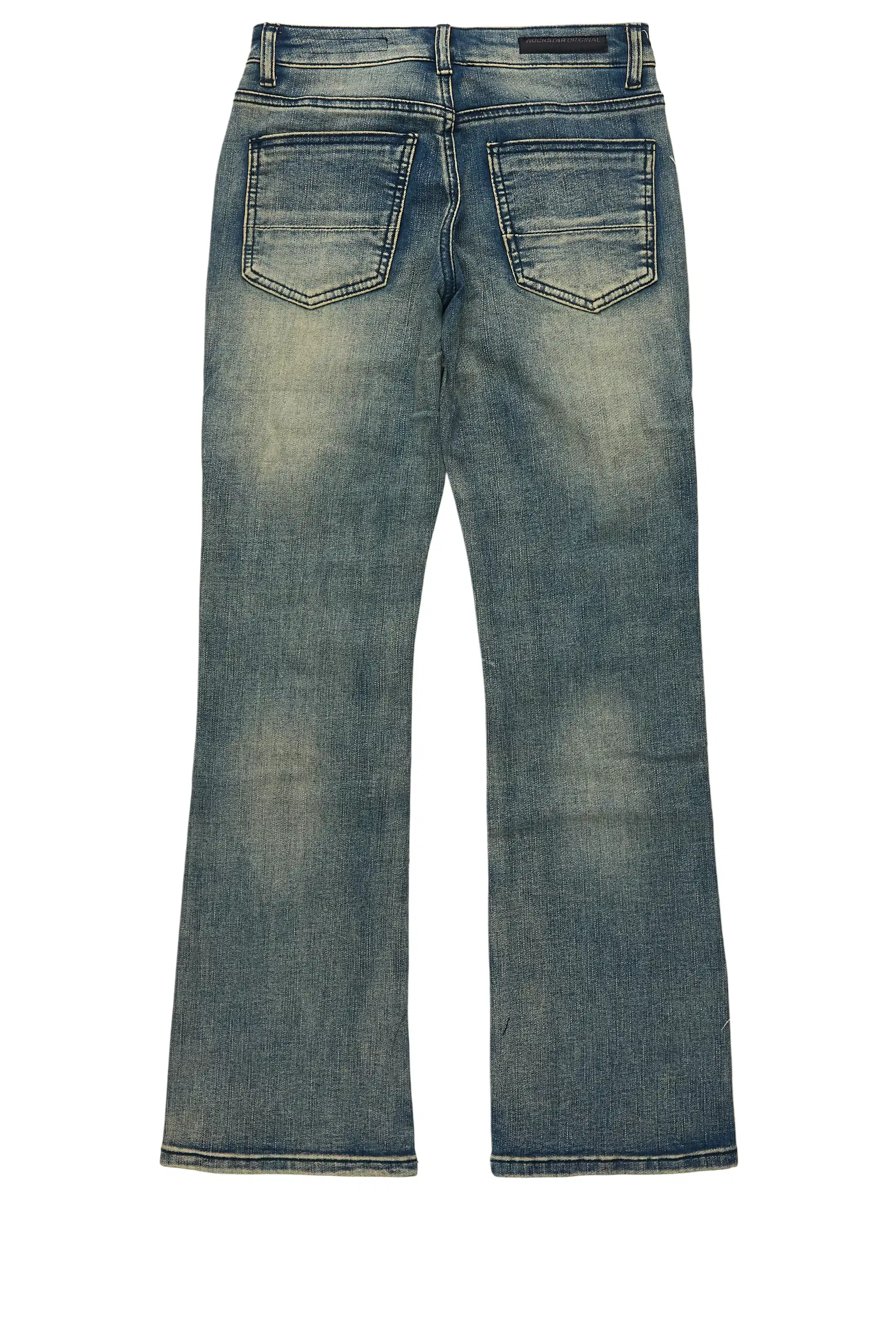 Boys Waylon Tint Stacked Flare Frayed Jean - Image 8