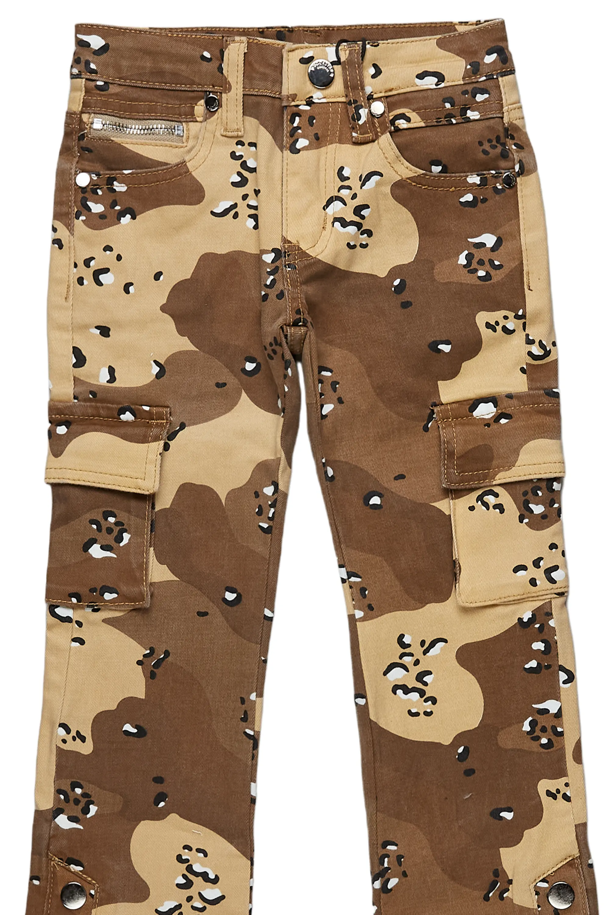 Boys Waage Desert Camo Stacked Flare Cargo Jean - Image 7