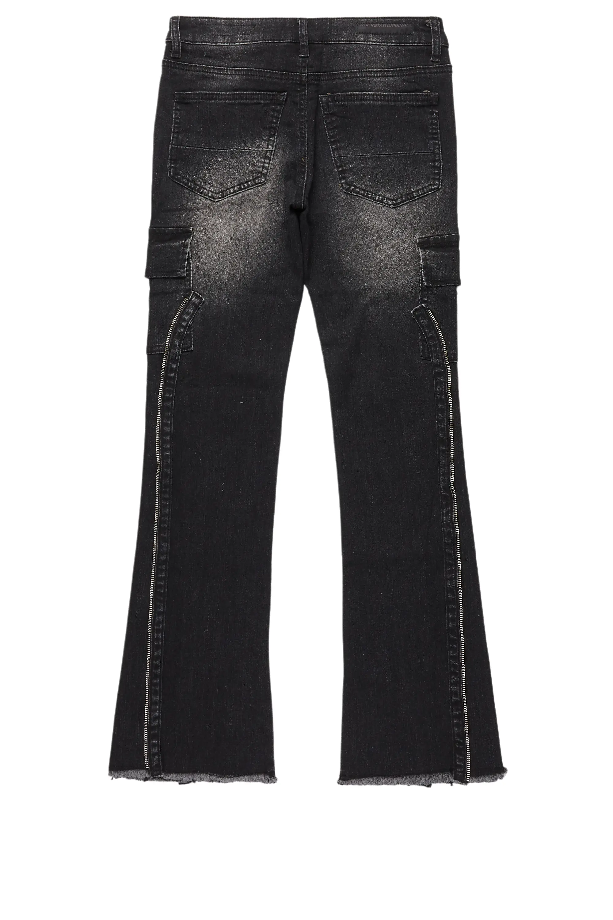 Boys Hutch Black Wash Stacked Flare Jean - Image 7