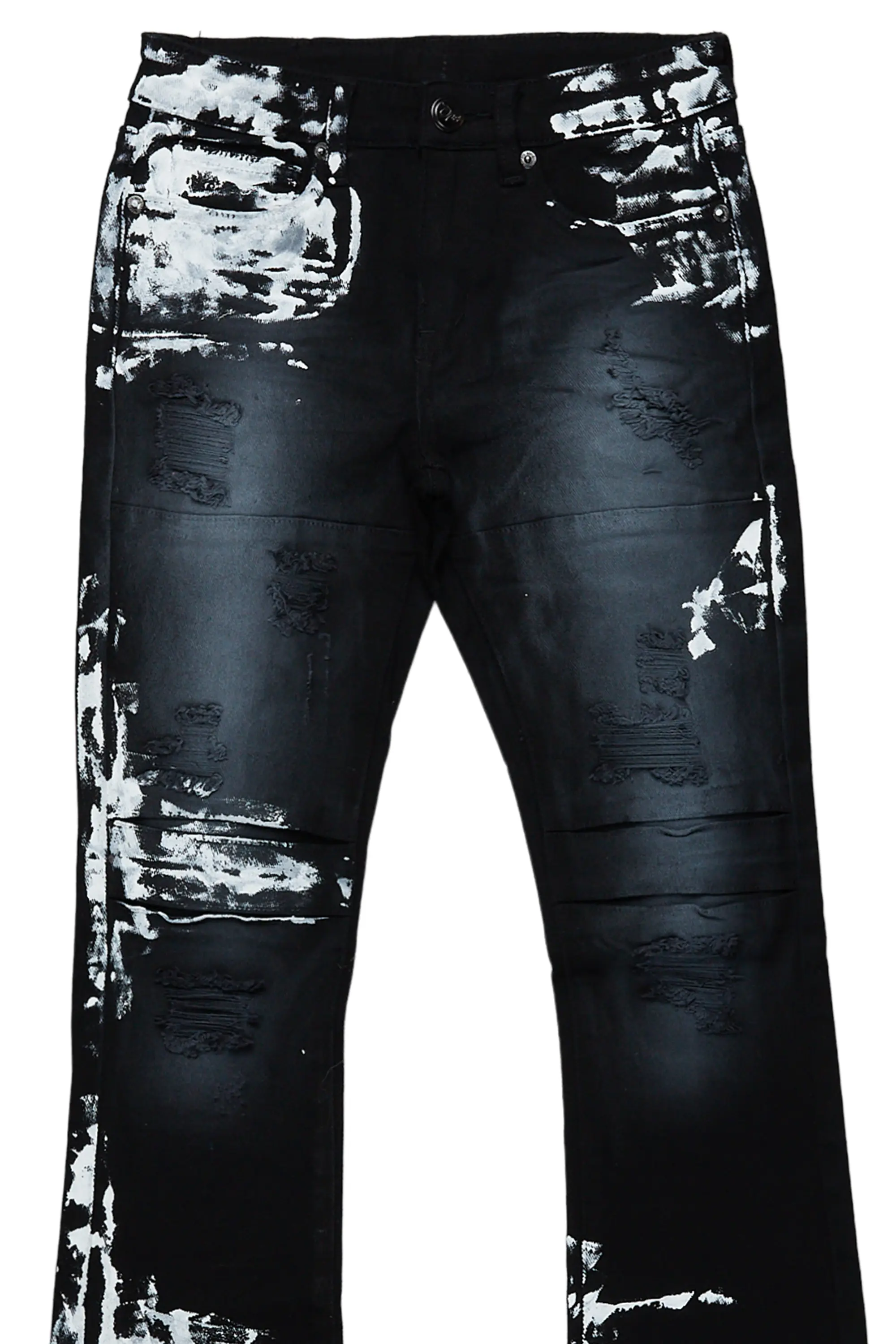 Boys Kane Black Painter Stacked Flare Jean - Image 8