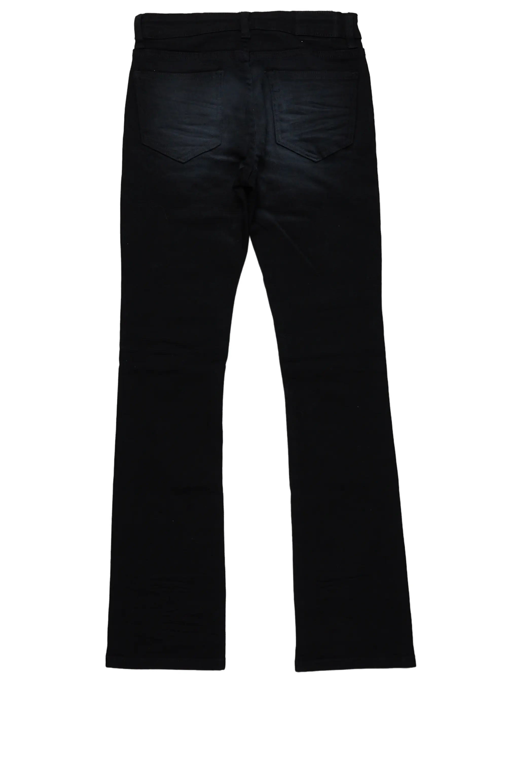Boys Kane Black Painter Stacked Flare Jean - Image 9