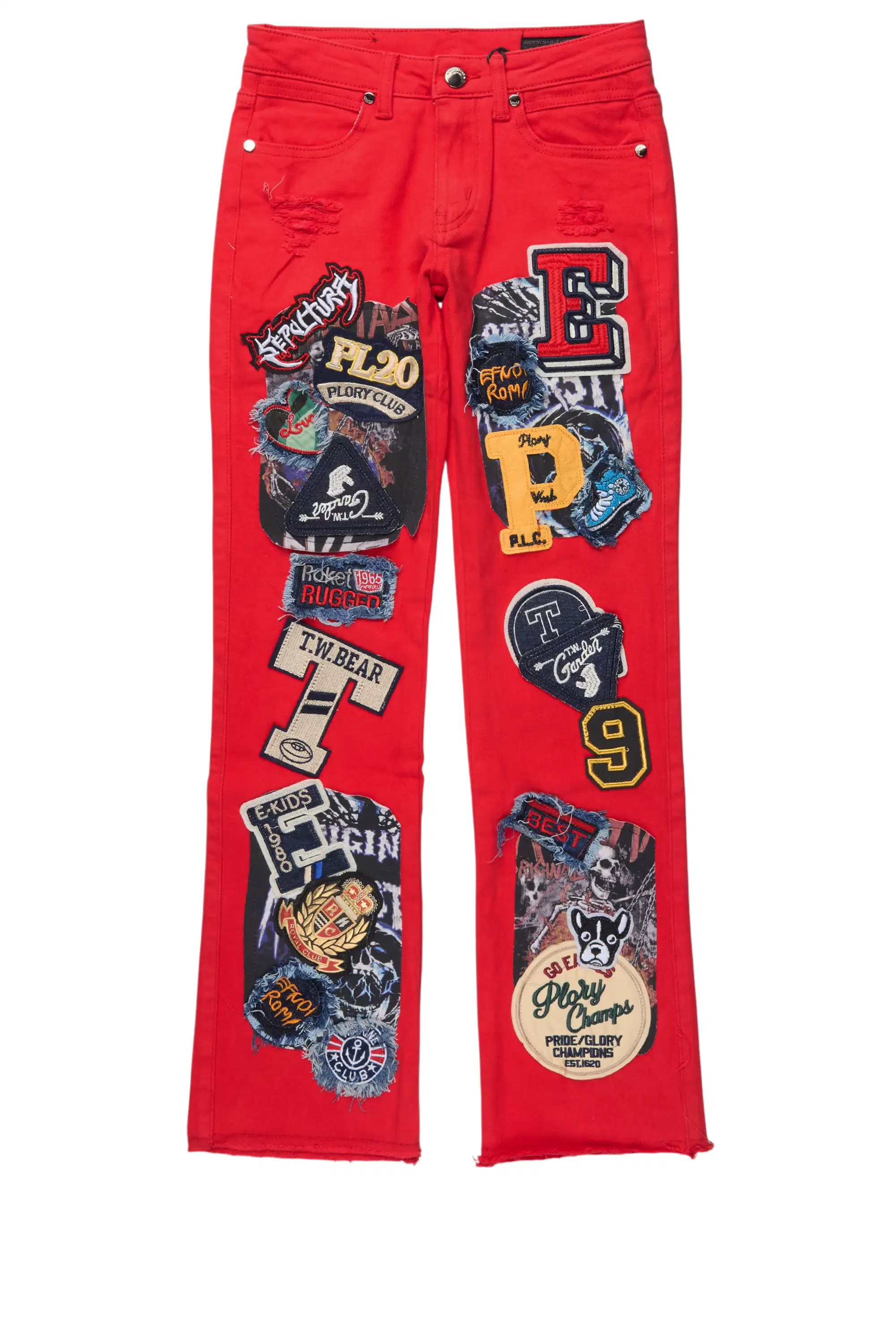 Boys Espen Red Stacked Flare Jean - Image 2