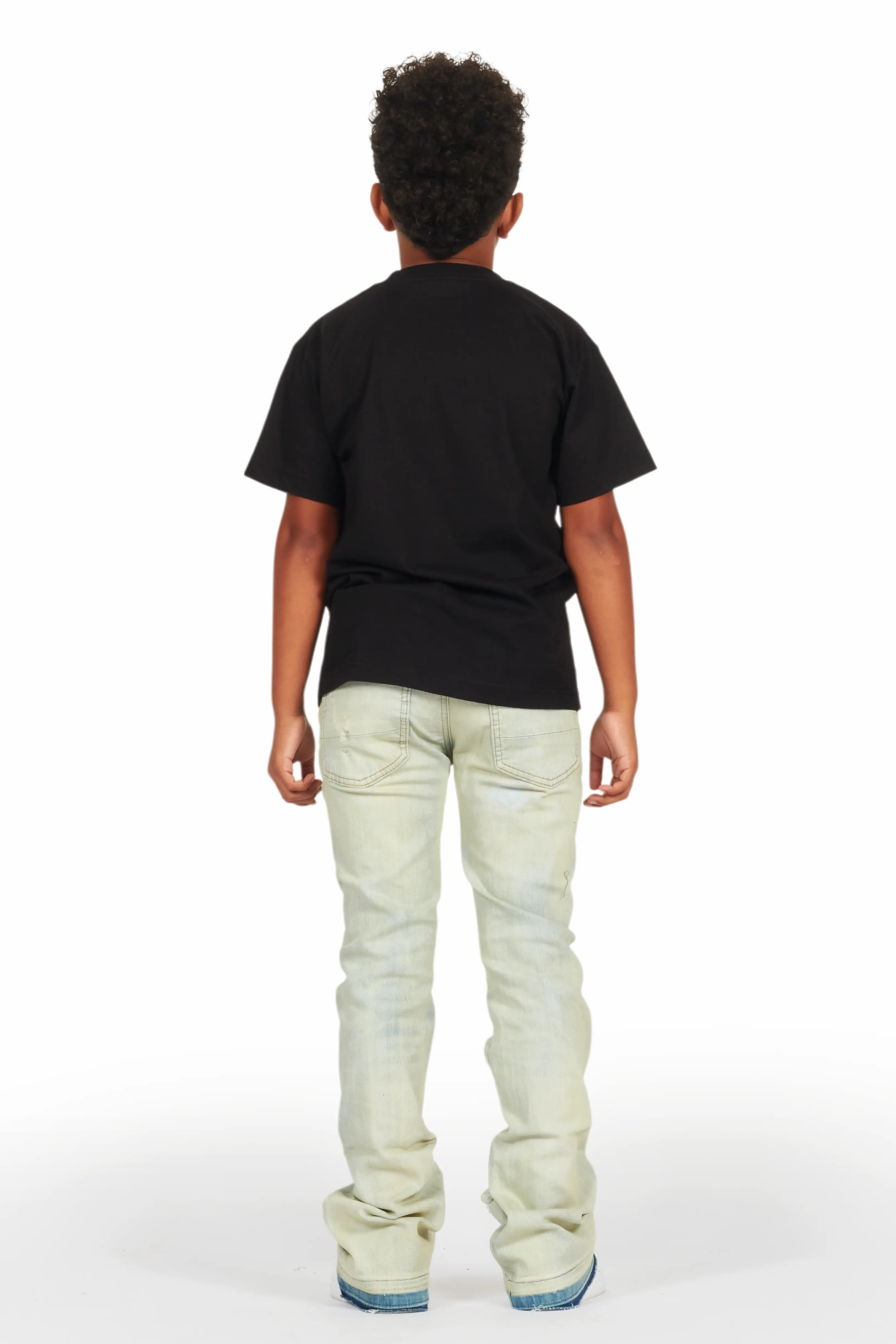 Boys Holibert Light Blue Stacked Flare Jean - Image 6