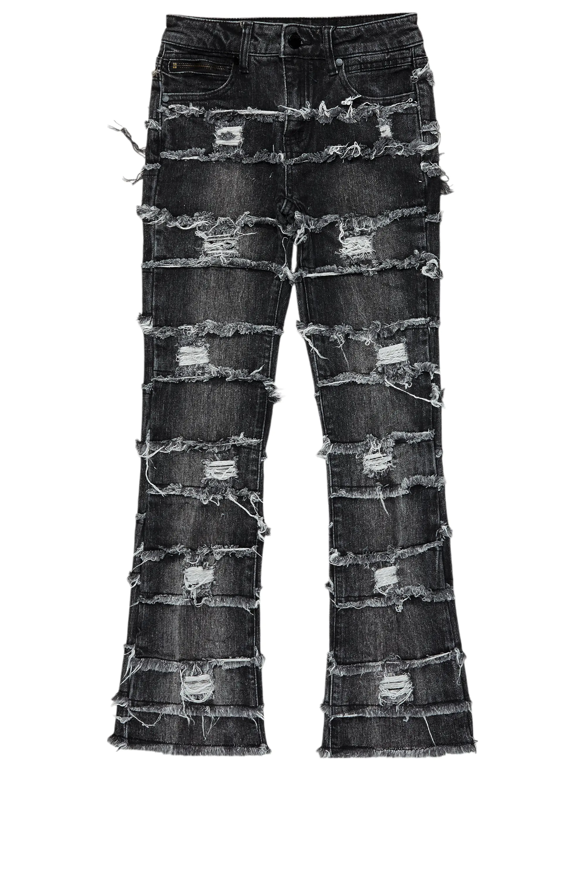 Boys Sten Black Stacked Flare Jean - Image 2