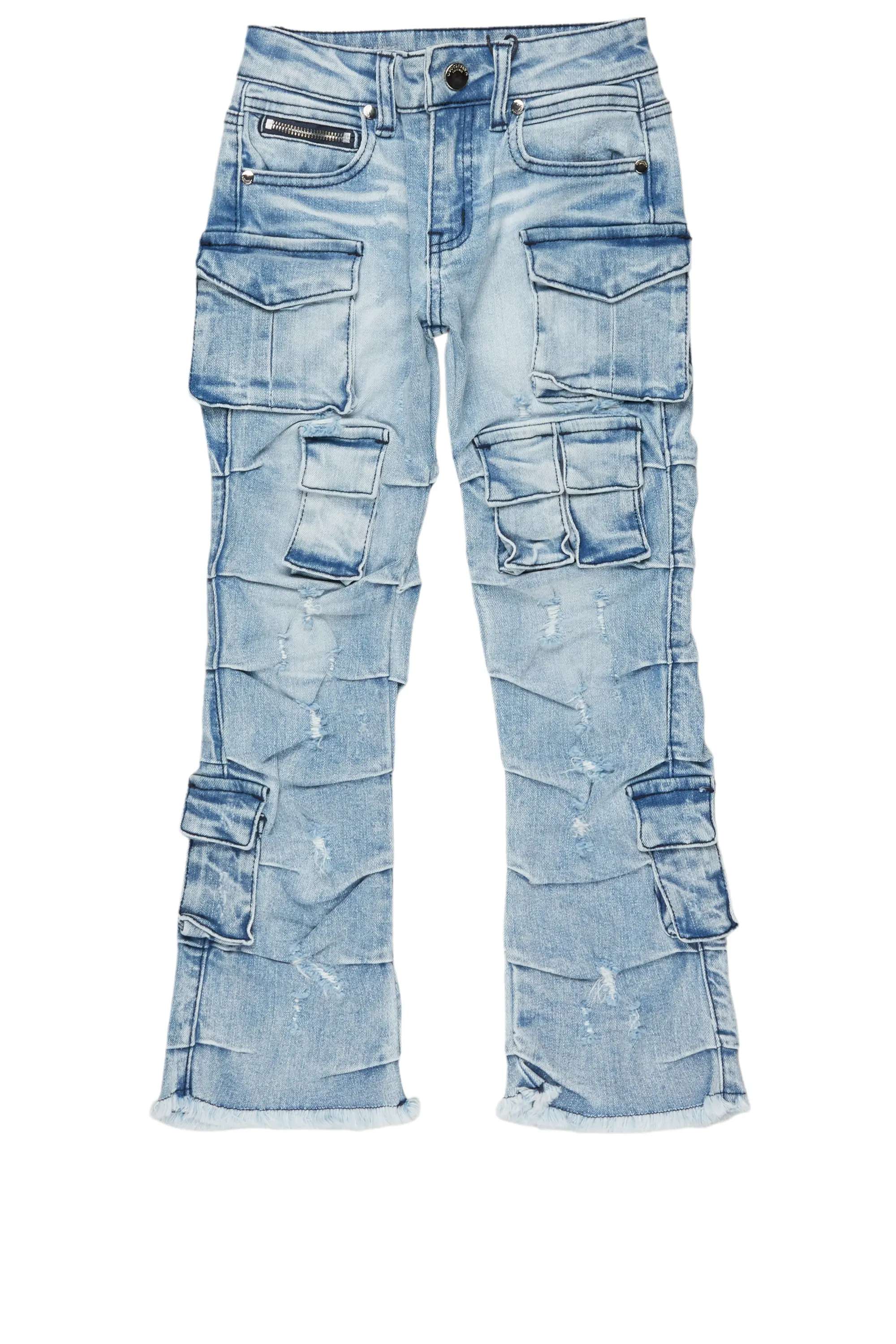 Boys Gentry Light Blue Stacked Flare Jean - Image 2
