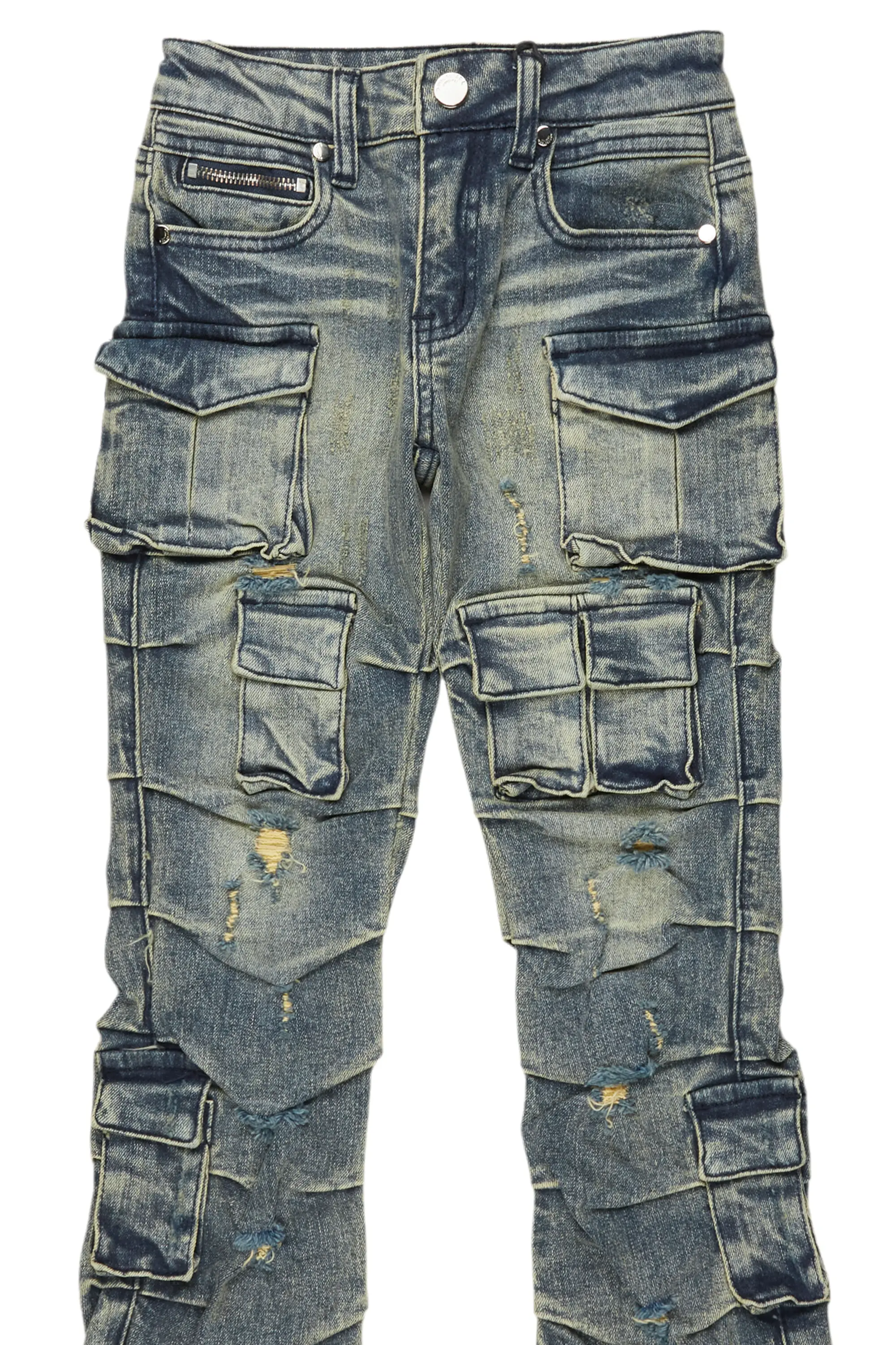Boys Gentry Tint Blue Stacked Flare Jean - Image 7