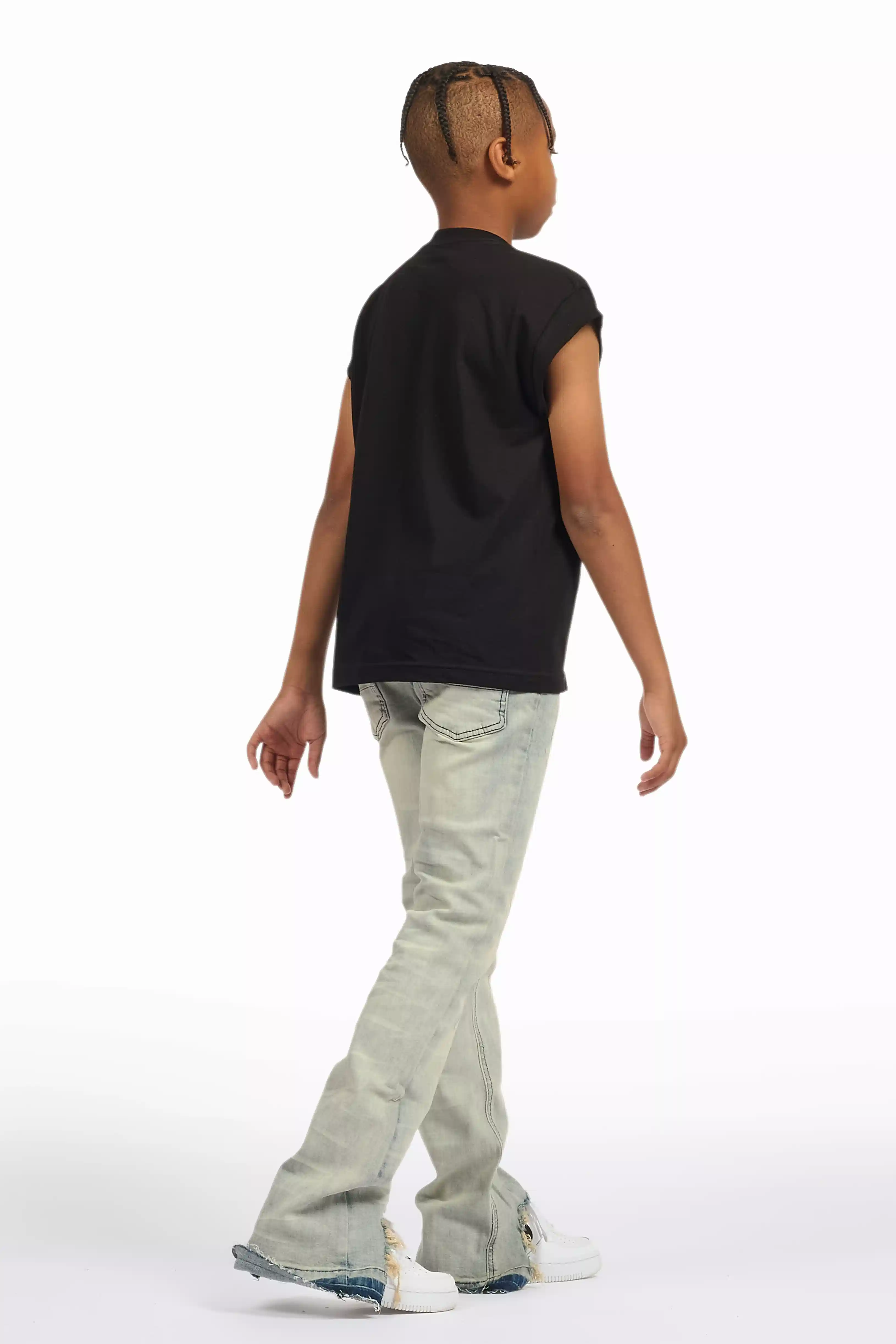 Boys Lakyn Light Wash Slim Stacked Flare Jean - Image 6