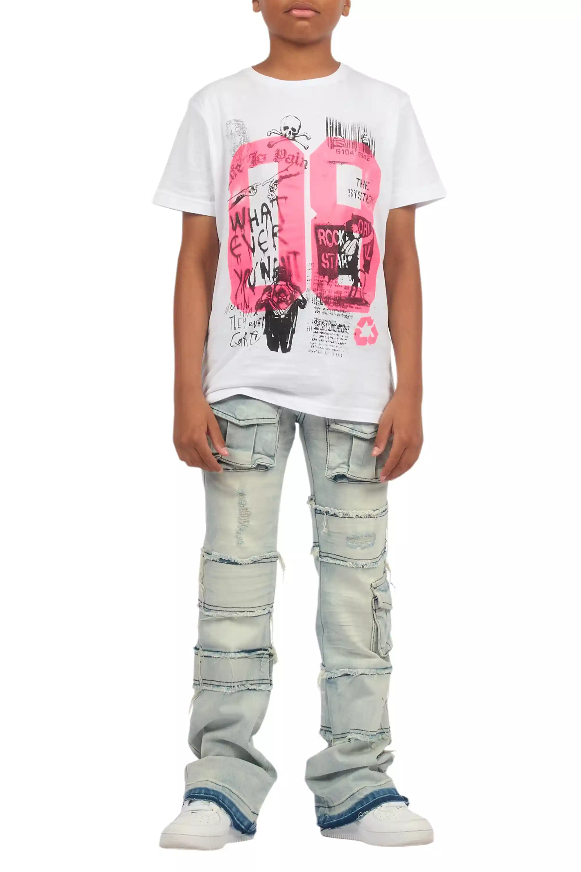 Boys Folant Light Blue Stacked Flare Jean - Image 10
