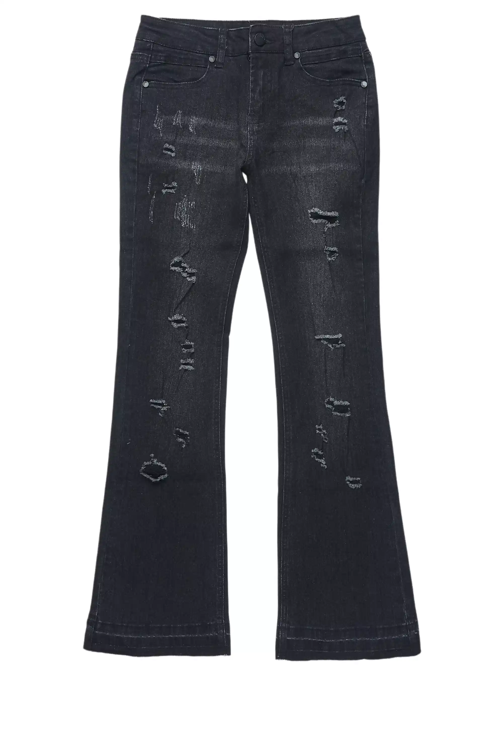 Boys Stellan Black Stacked Flare Jean - Image 2