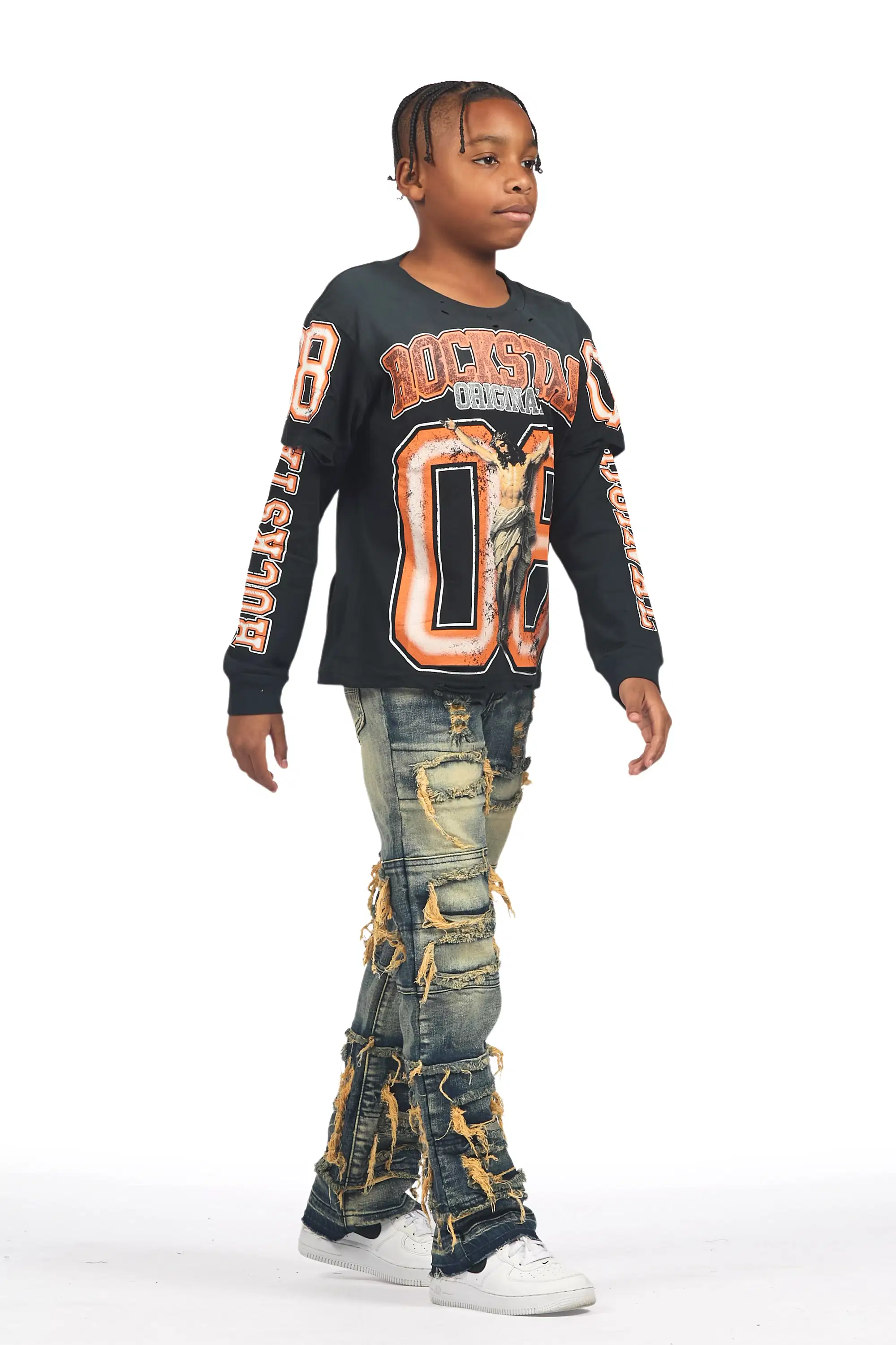 Boys Vasco Dark Tint Stacked Flare Jean - Image 4