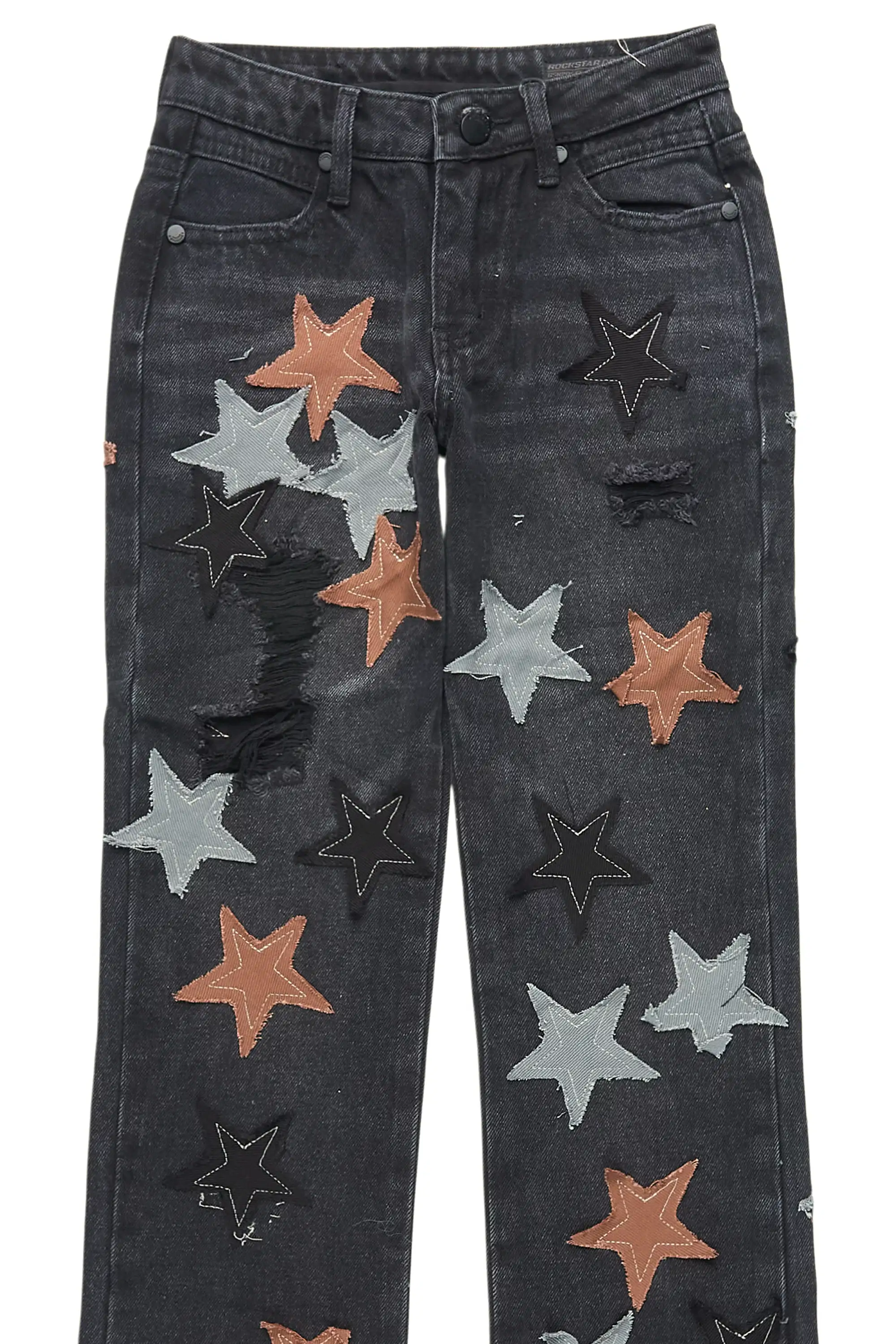 Boys StarLane Dark Grey Stacked Flare Jean - Image 7