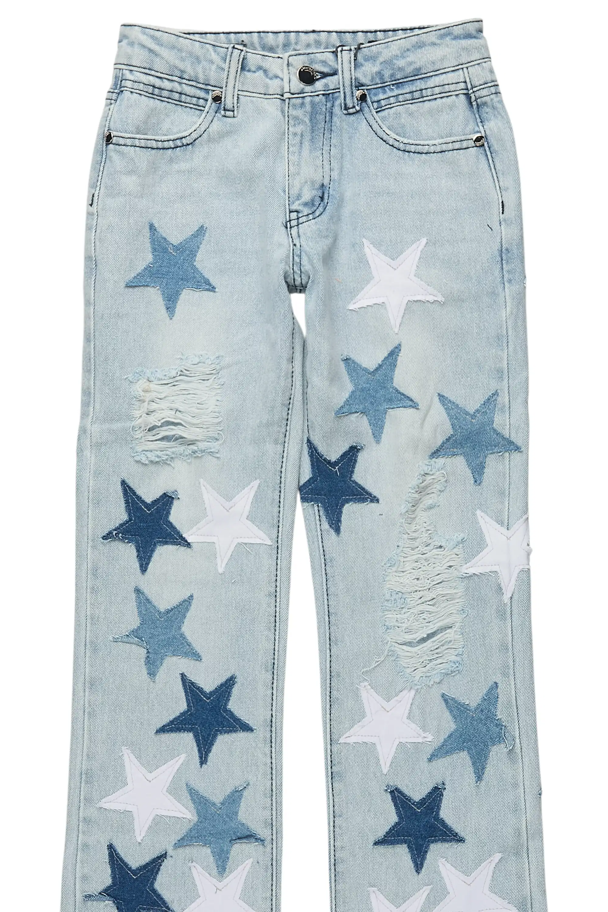 Boys StarLane Light BLue Stacked Flare Jean - Image 7