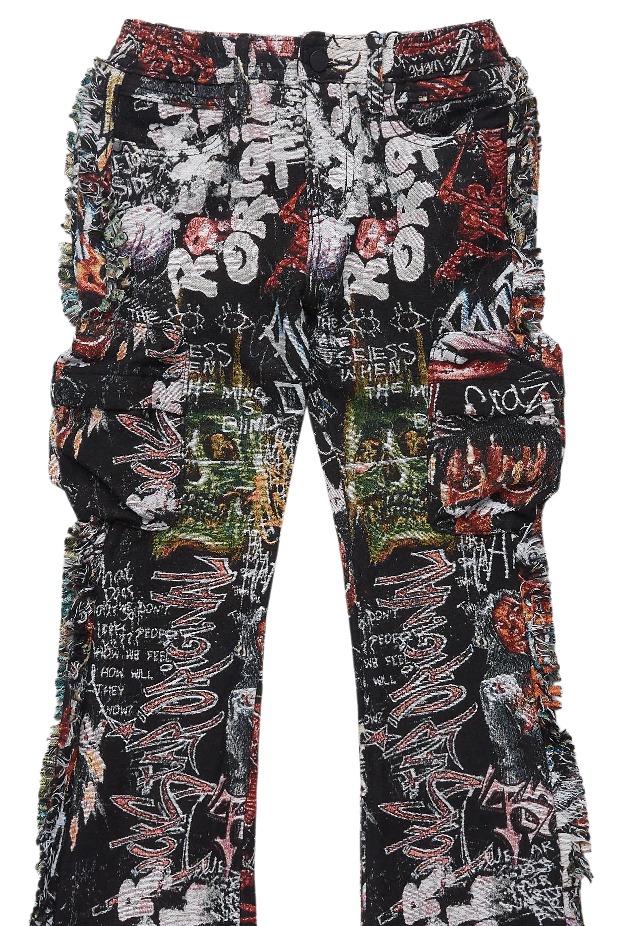 Boys Jari Multi Stacked Tapestry Flare Jean - Image 7