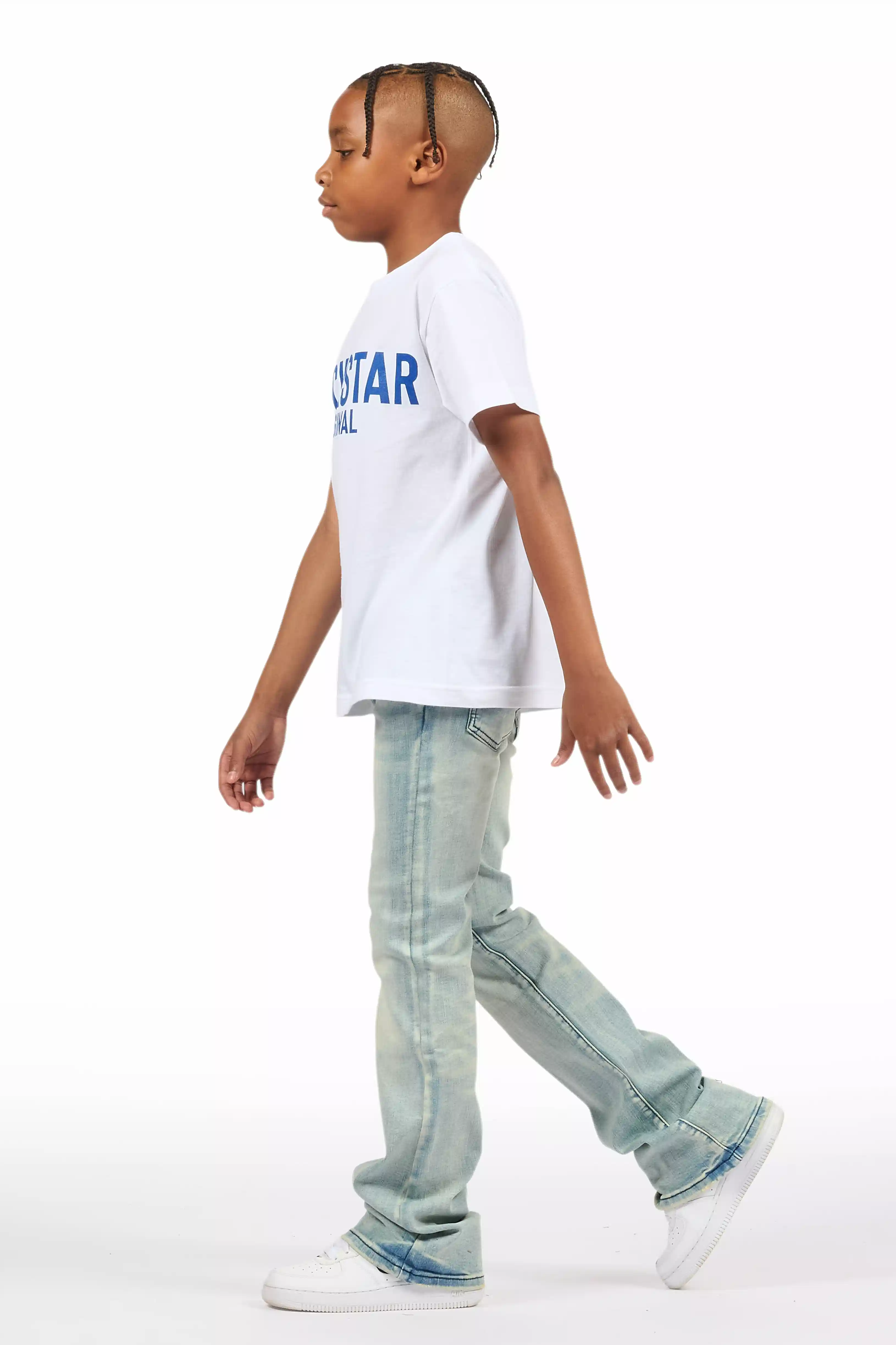 Boys Drick Light Blue Regular Fit Flare Jean - Image 6