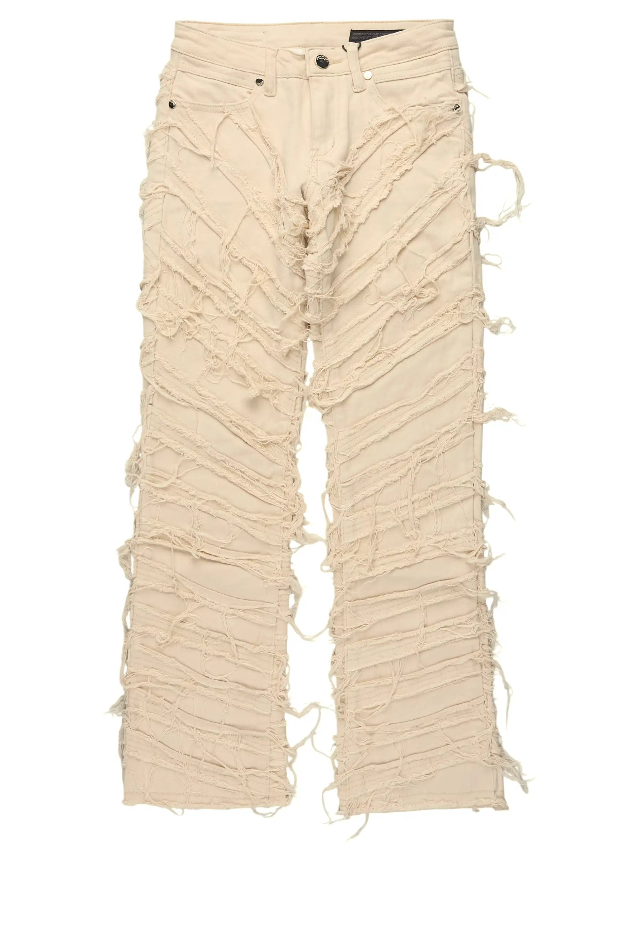 Boys Charly Beige Stacked Flare Jean - Image 2