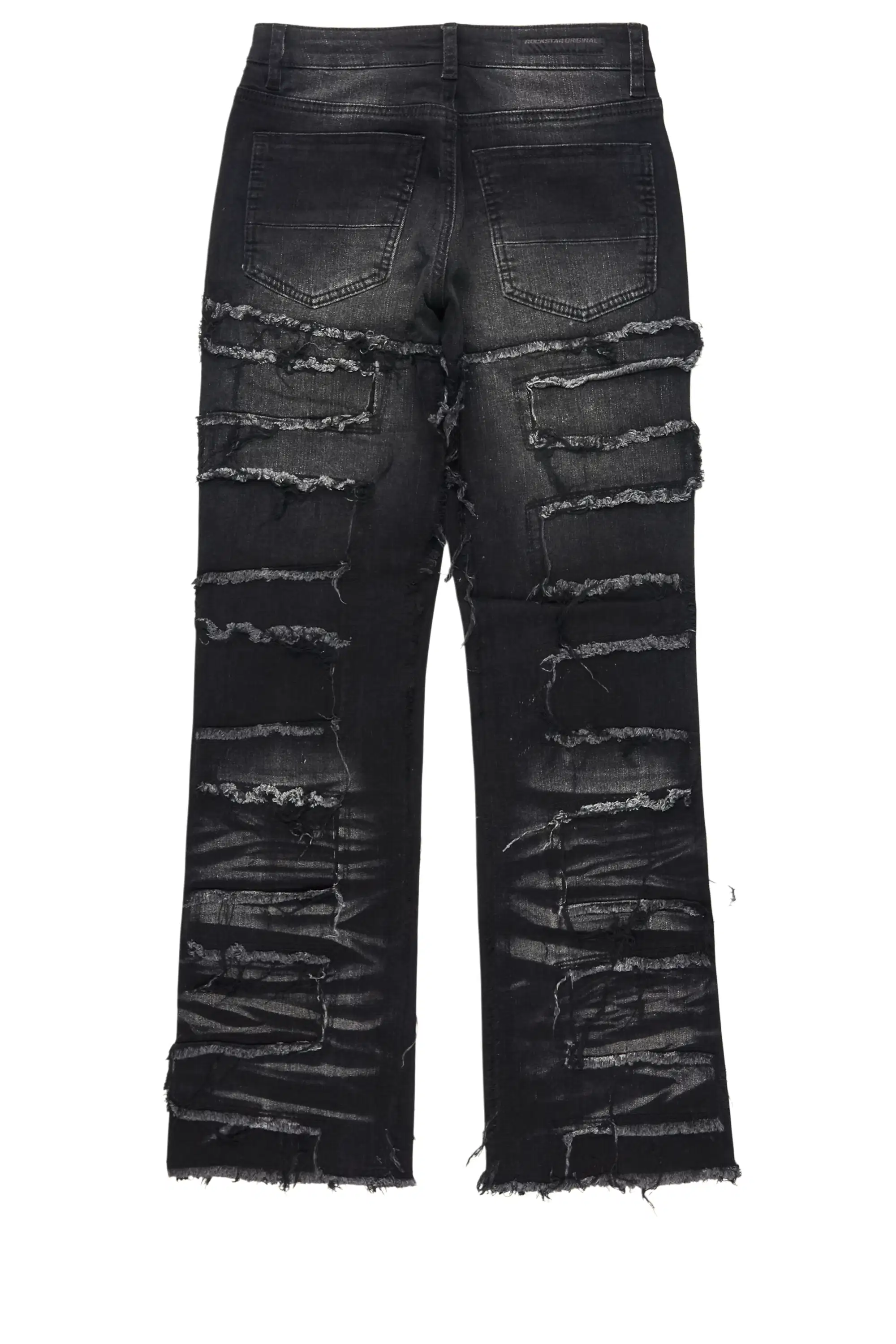 Boys Shake Dark Grey Rhinestone Stacked Flare Jean - Image 8