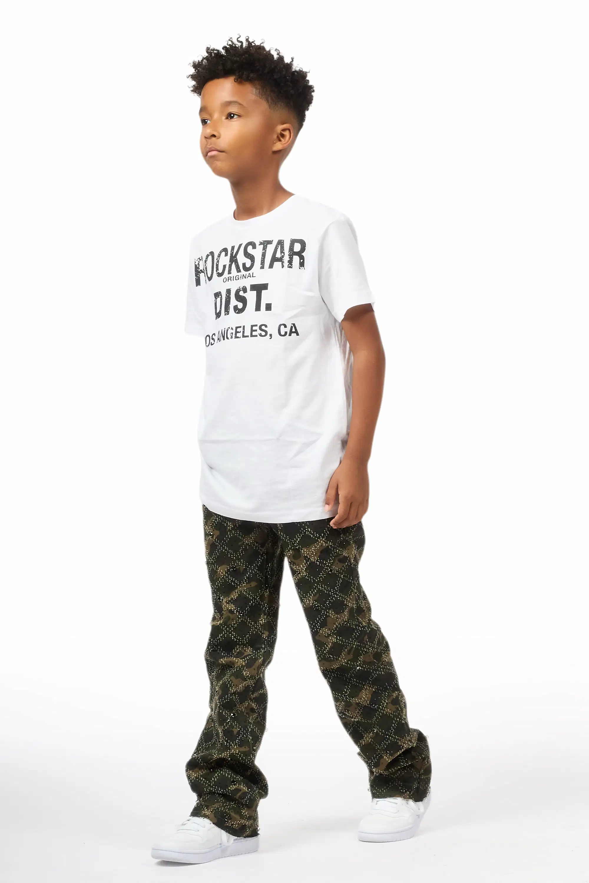 Boys Kassio Camo Rhinestone Stacked Flare Jean - Image 6