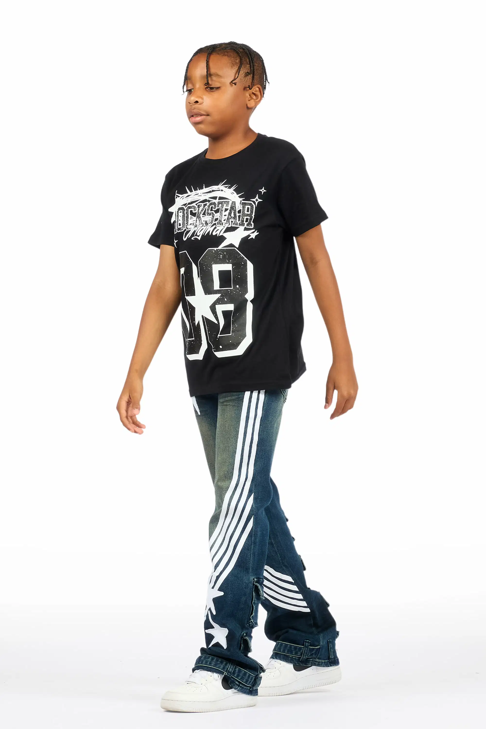 Boys Jazz Dark Wash Stacked Jean - Image 6