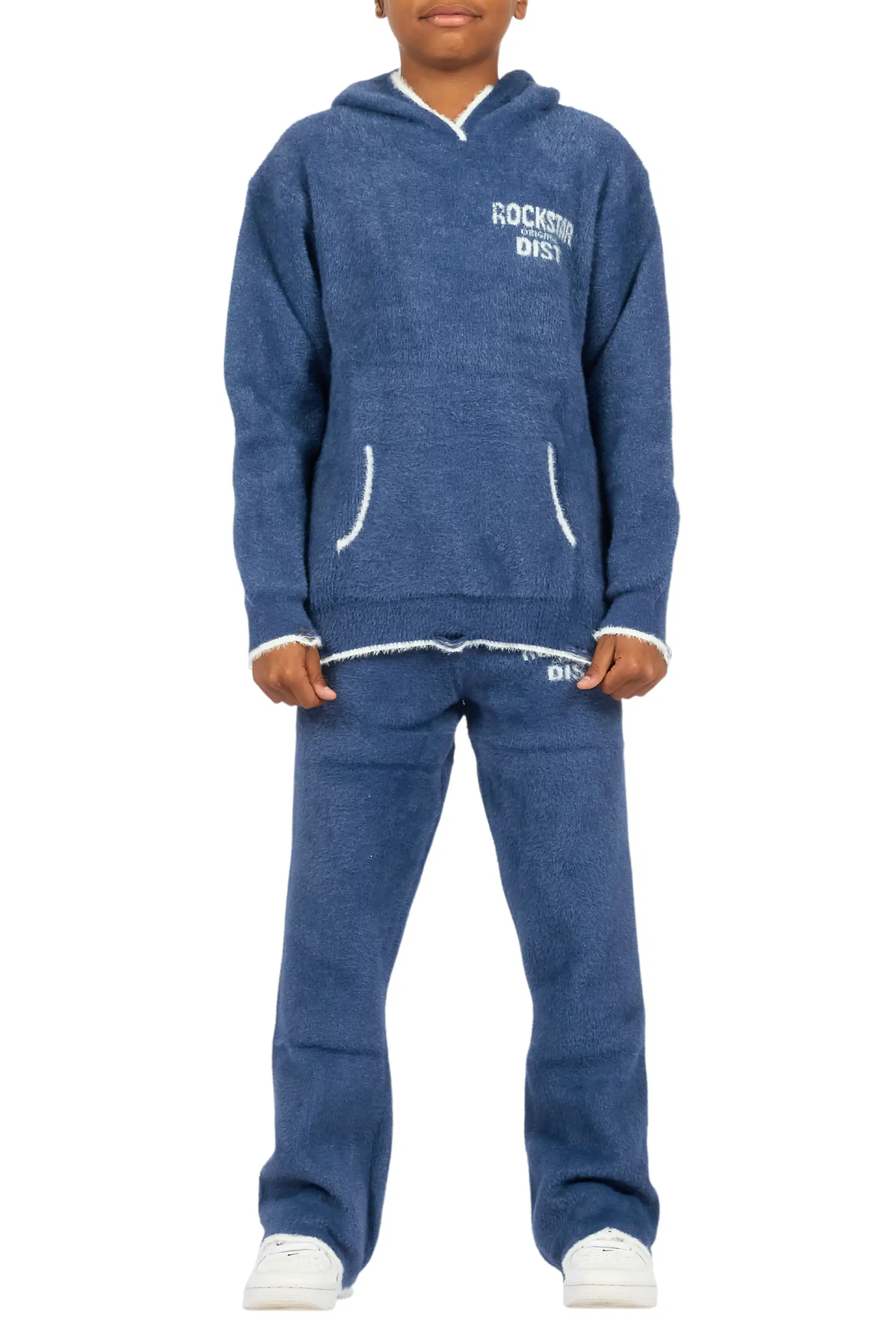 Boys Lake Mohair Navy Knit Track set - Image 9