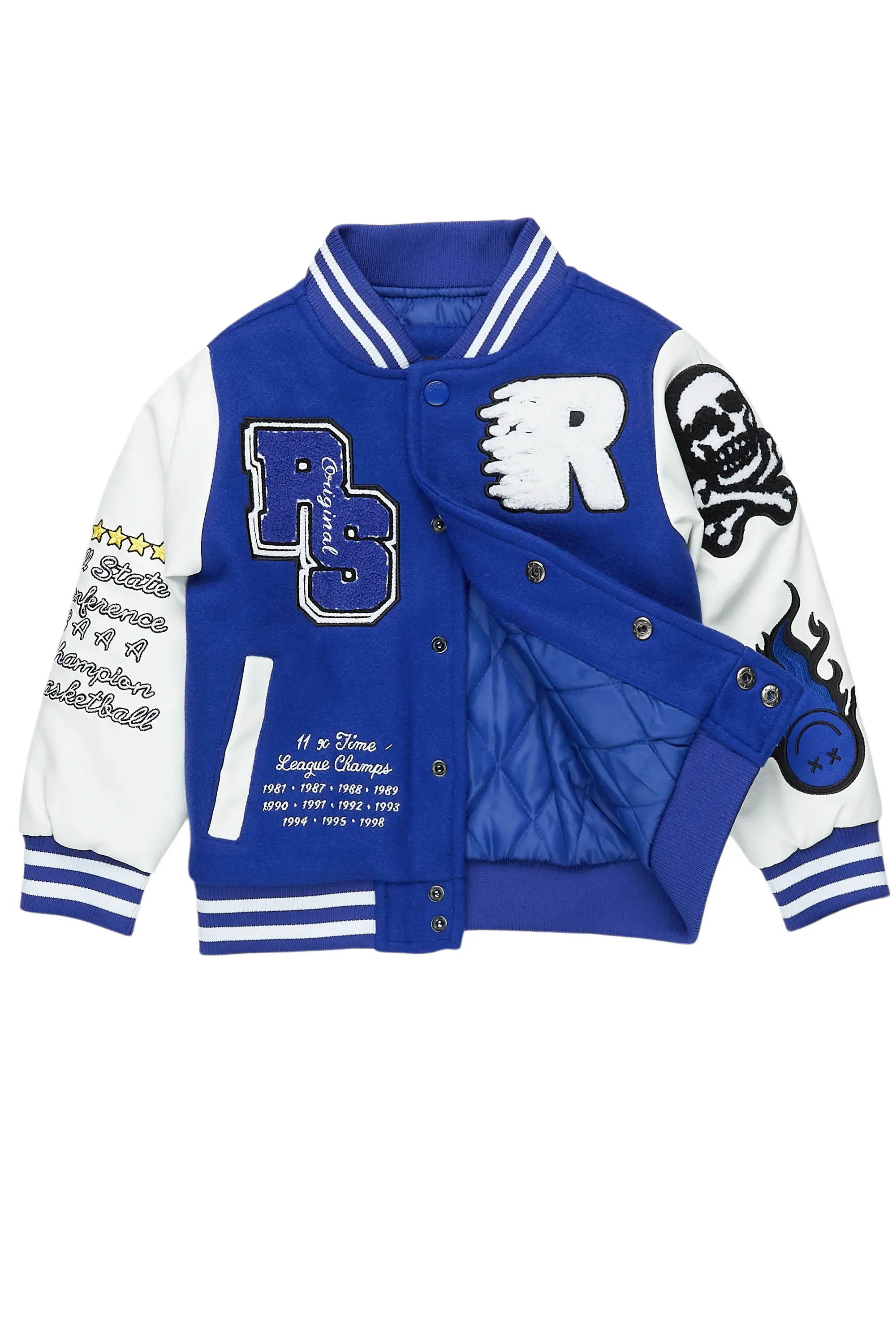Boys Leaner Royal Blue Bomber Jacket - Image 3