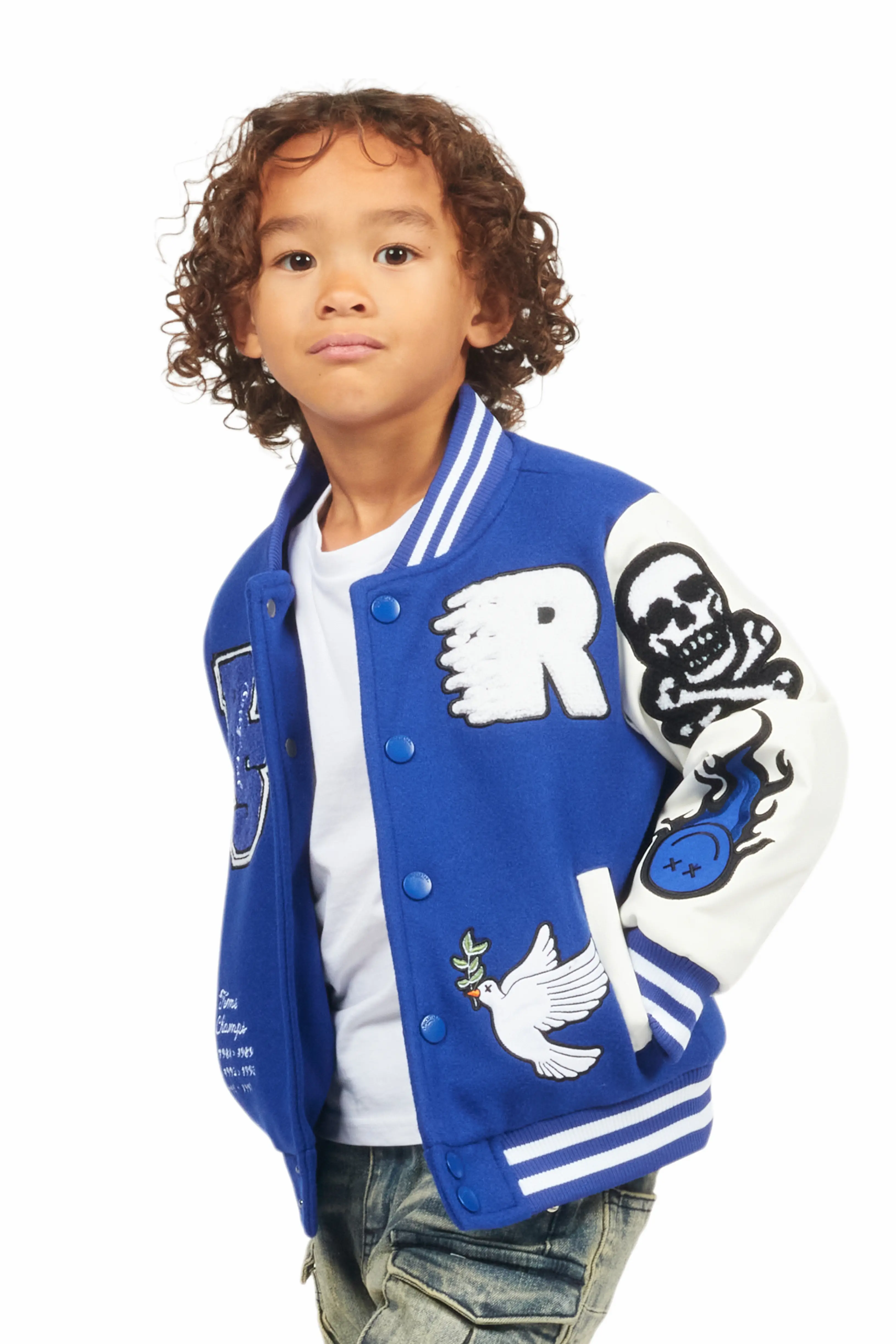Boys Leaner Royal Blue Bomber Jacket - Image 5