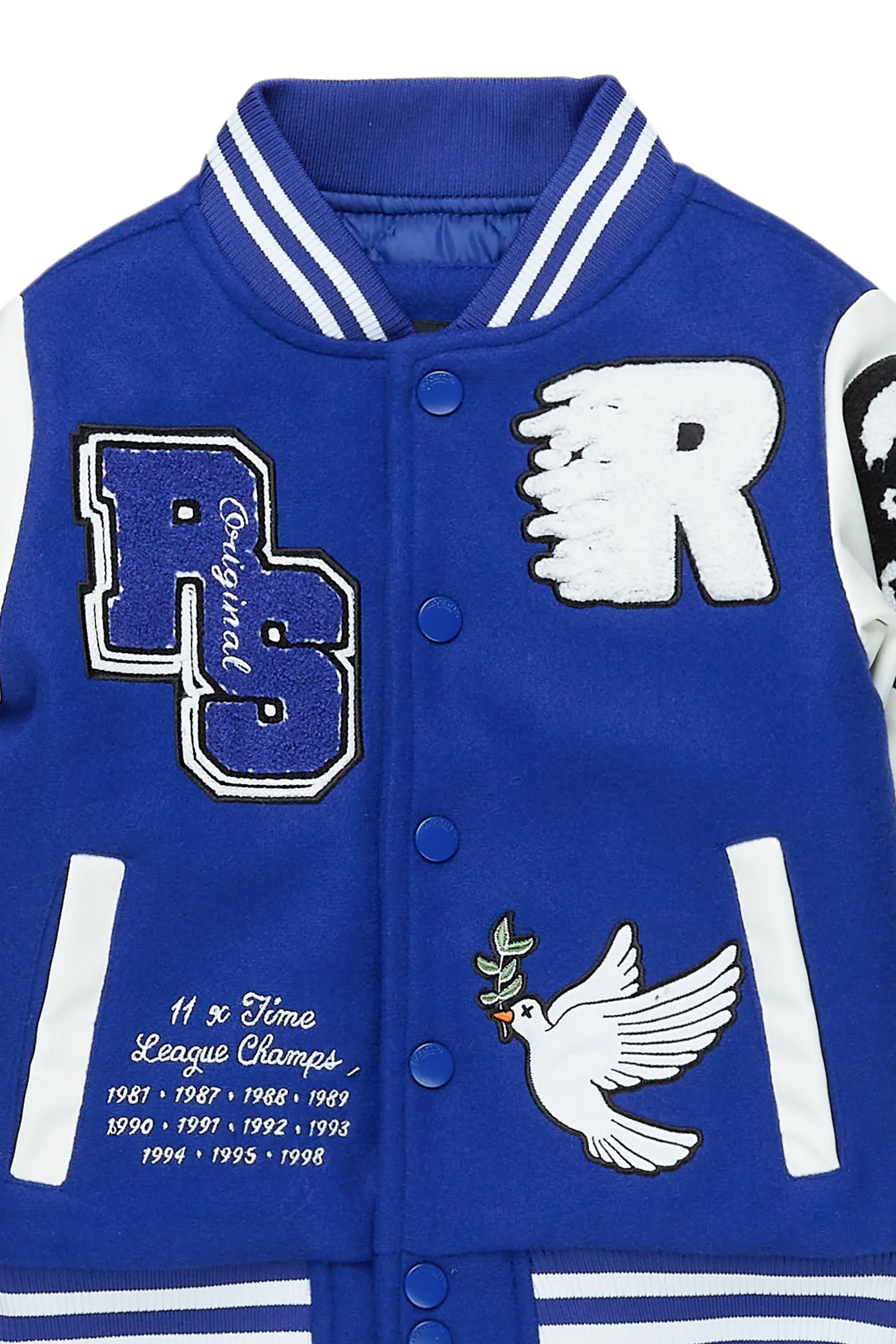 Boys Leaner Royal Blue Bomber Jacket - Image 7