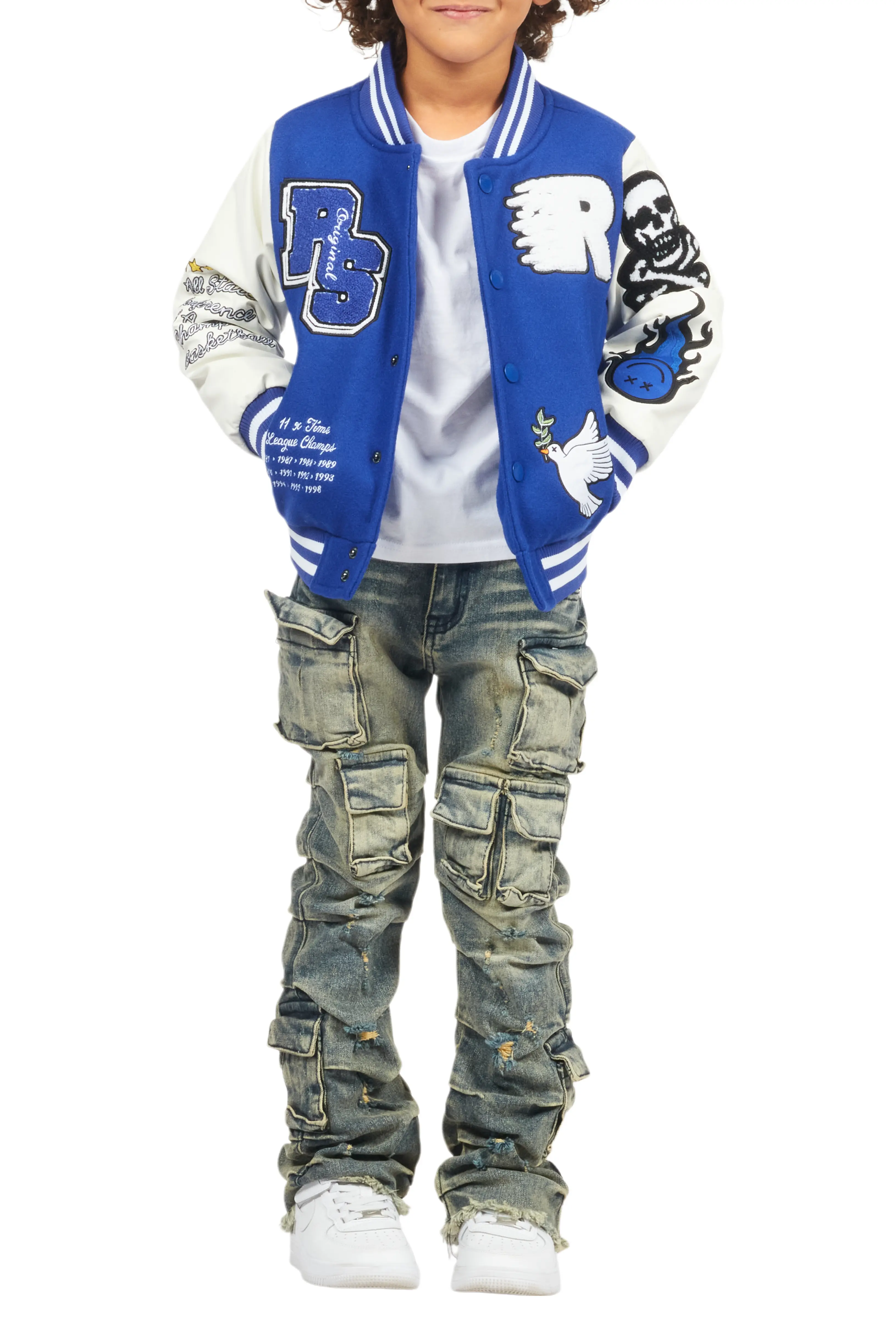 Boys Leaner Royal Blue Bomber Jacket - Image 9