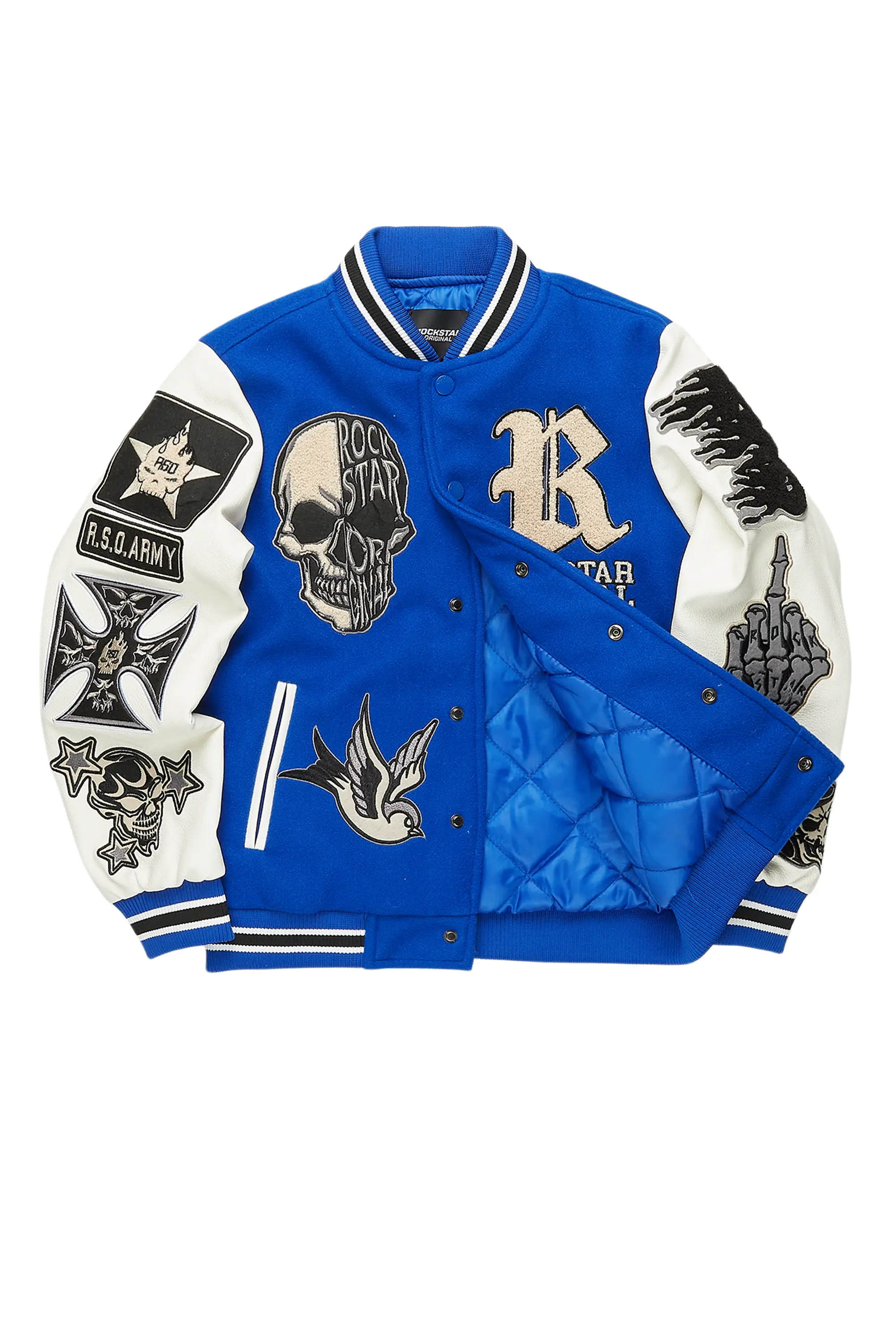 Boys Vidar Royal Blue Varsity Jacket - Image 3
