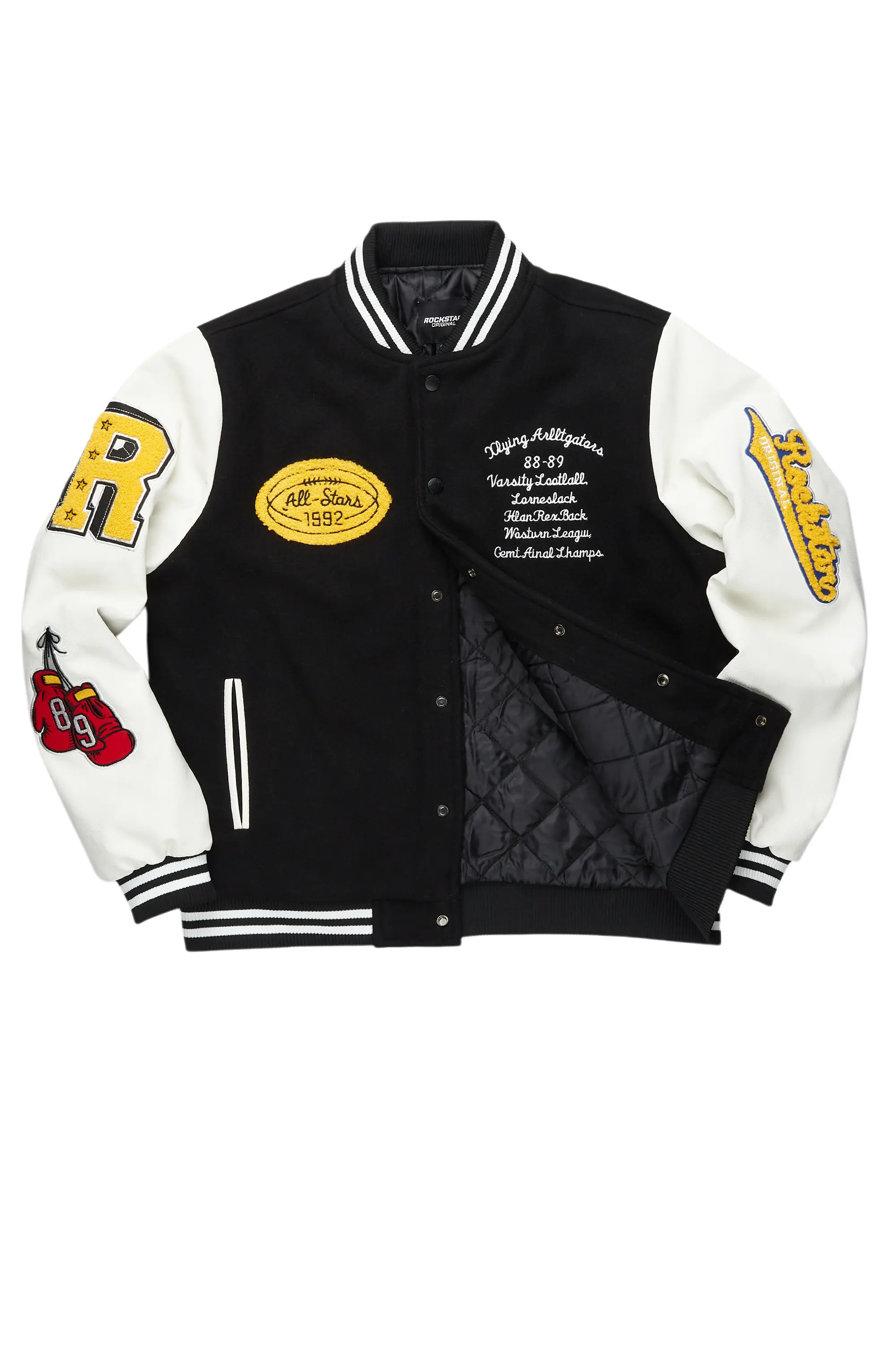 Boys Eisen Black/White Varsity Jacket - Image 2