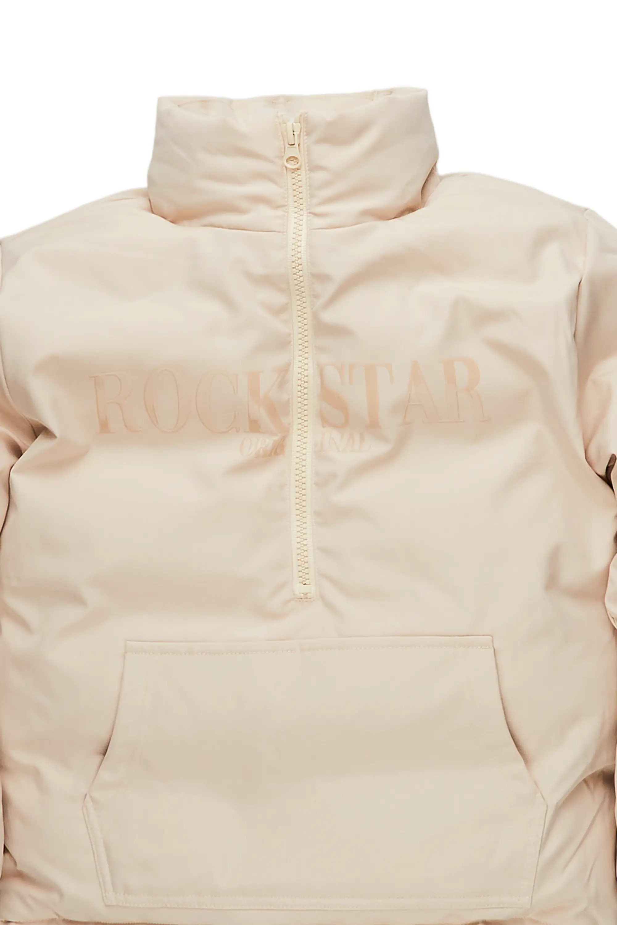 Boys Jon Beige Puffer Jacket - Image 3