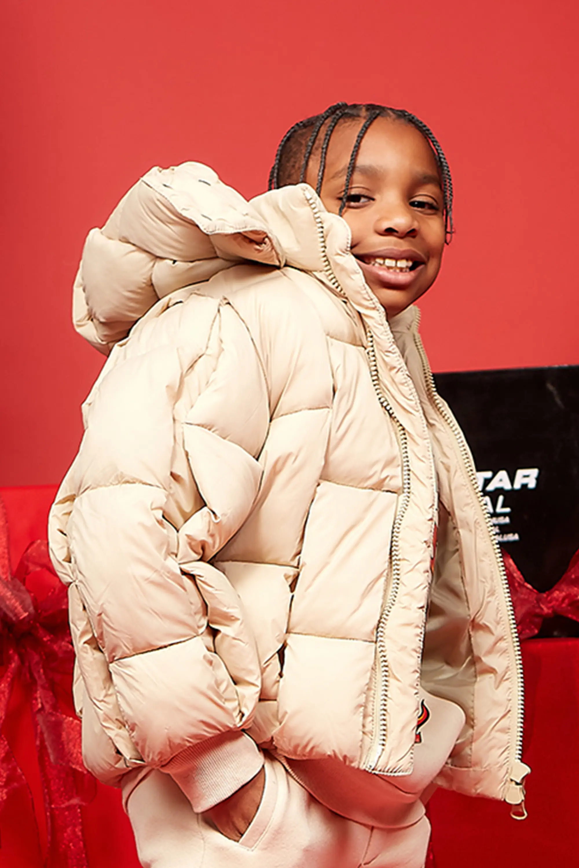 Boys Marley Beige Puffer Jacket - Image 2