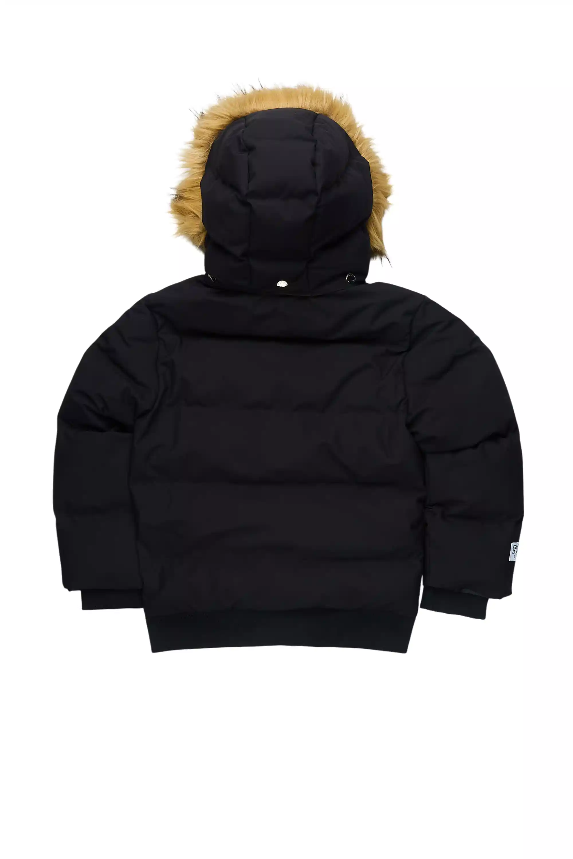 Boys Keoni Black Puffer Jacket - Image 4
