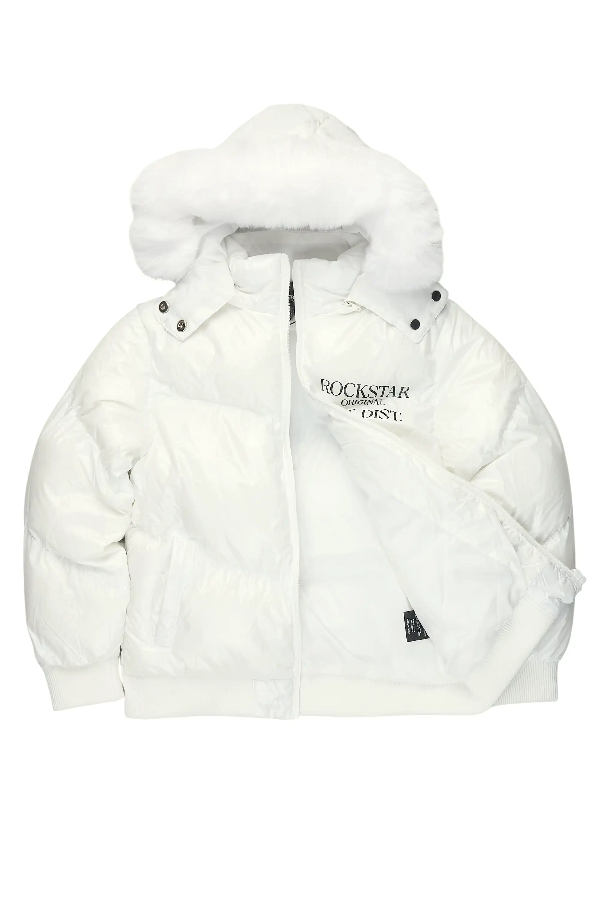Boys Destina White Puffer Jacket - Image 2