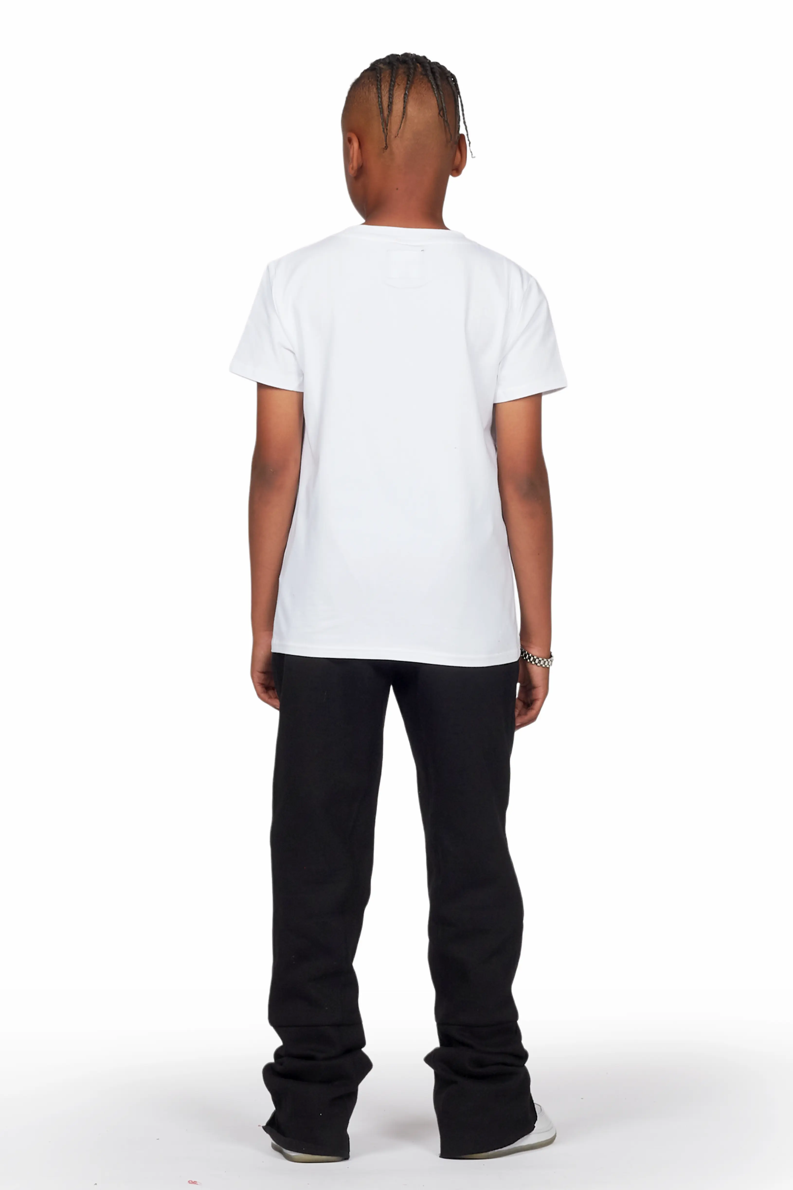 Boys Alpine Black Super Stacked Trackpant - Image 5