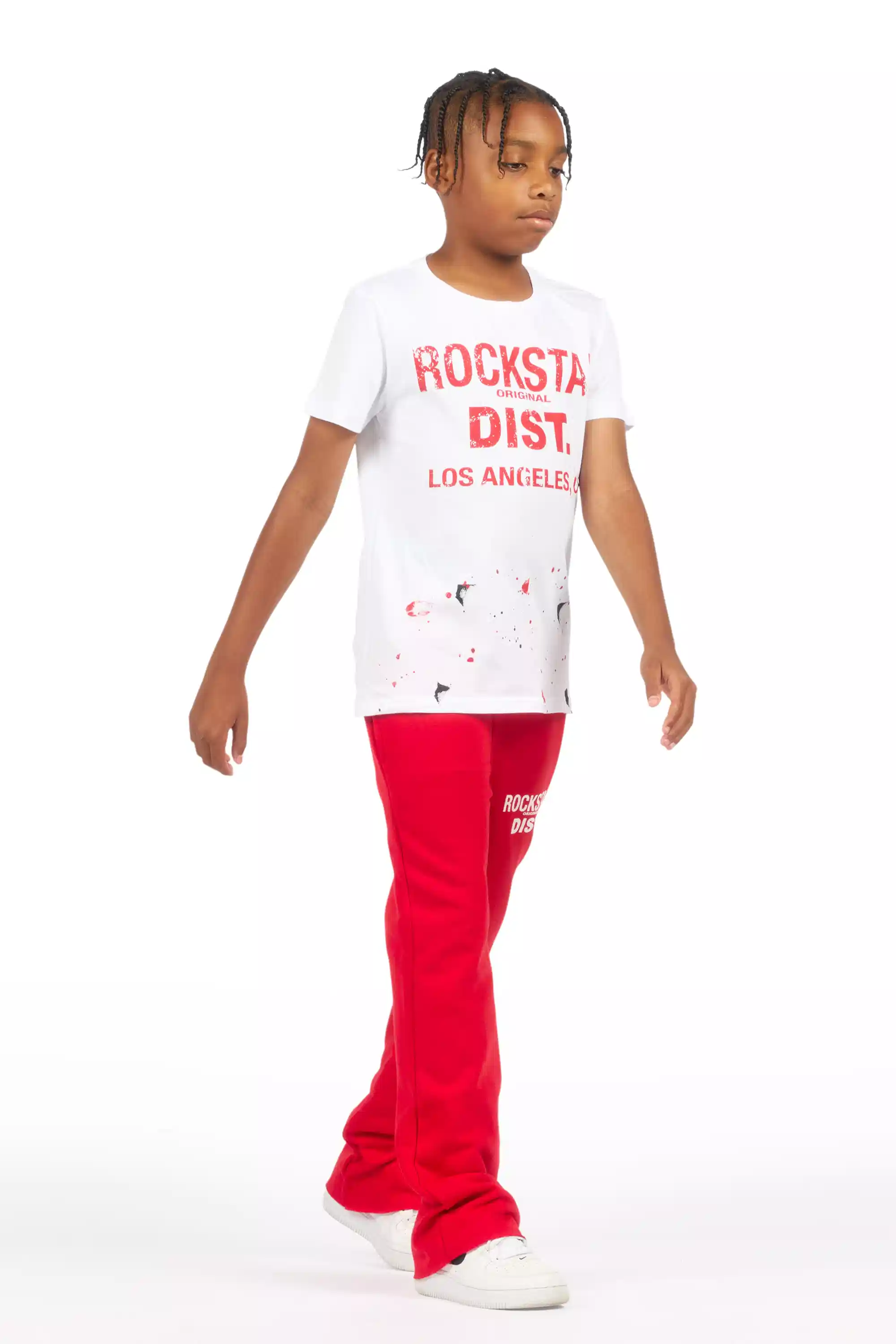 Boys Alpine Red Stacked Trackpant - Image 4