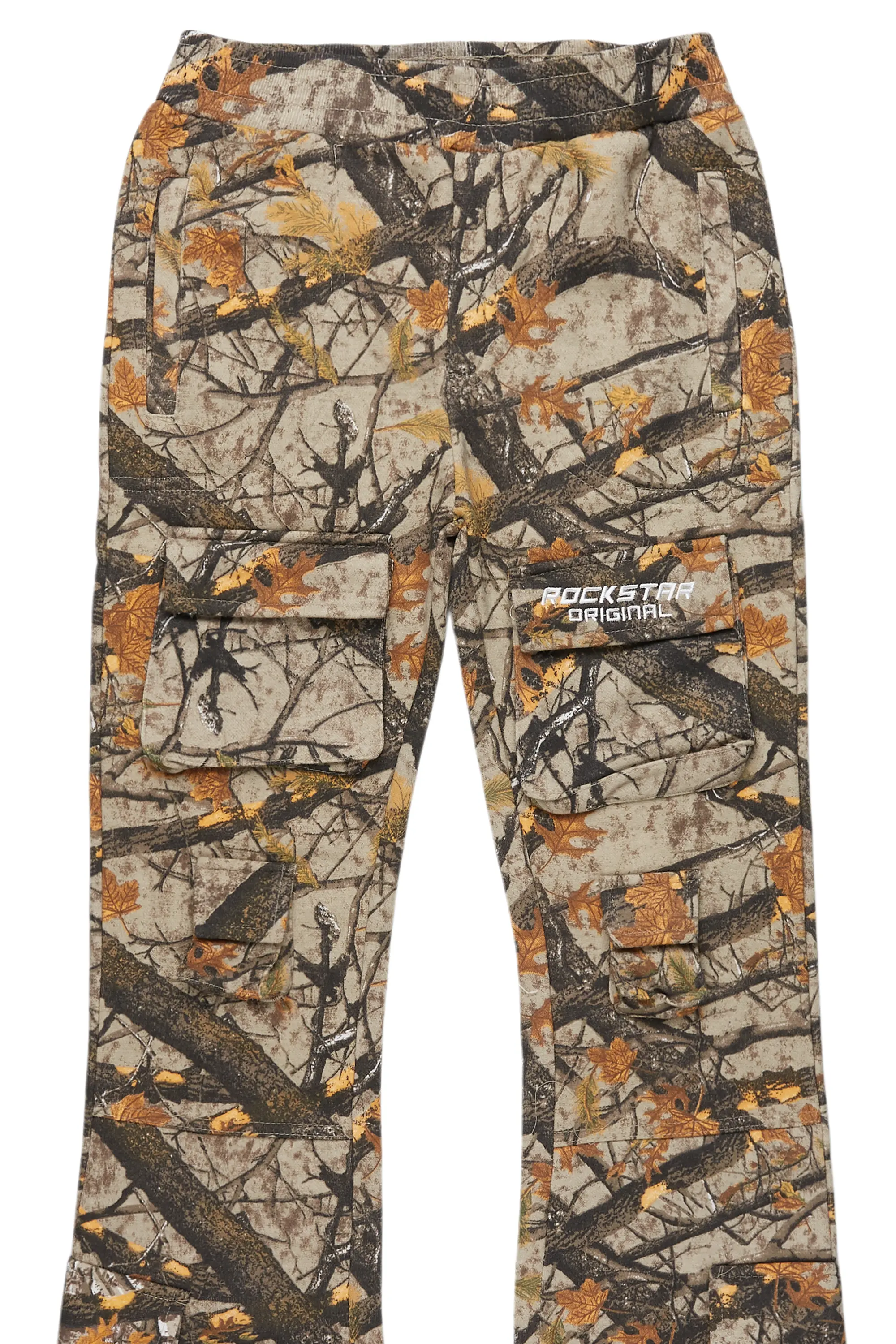 Boys Connor Tree Camo Stacked Flare Track Pant - Image 2
