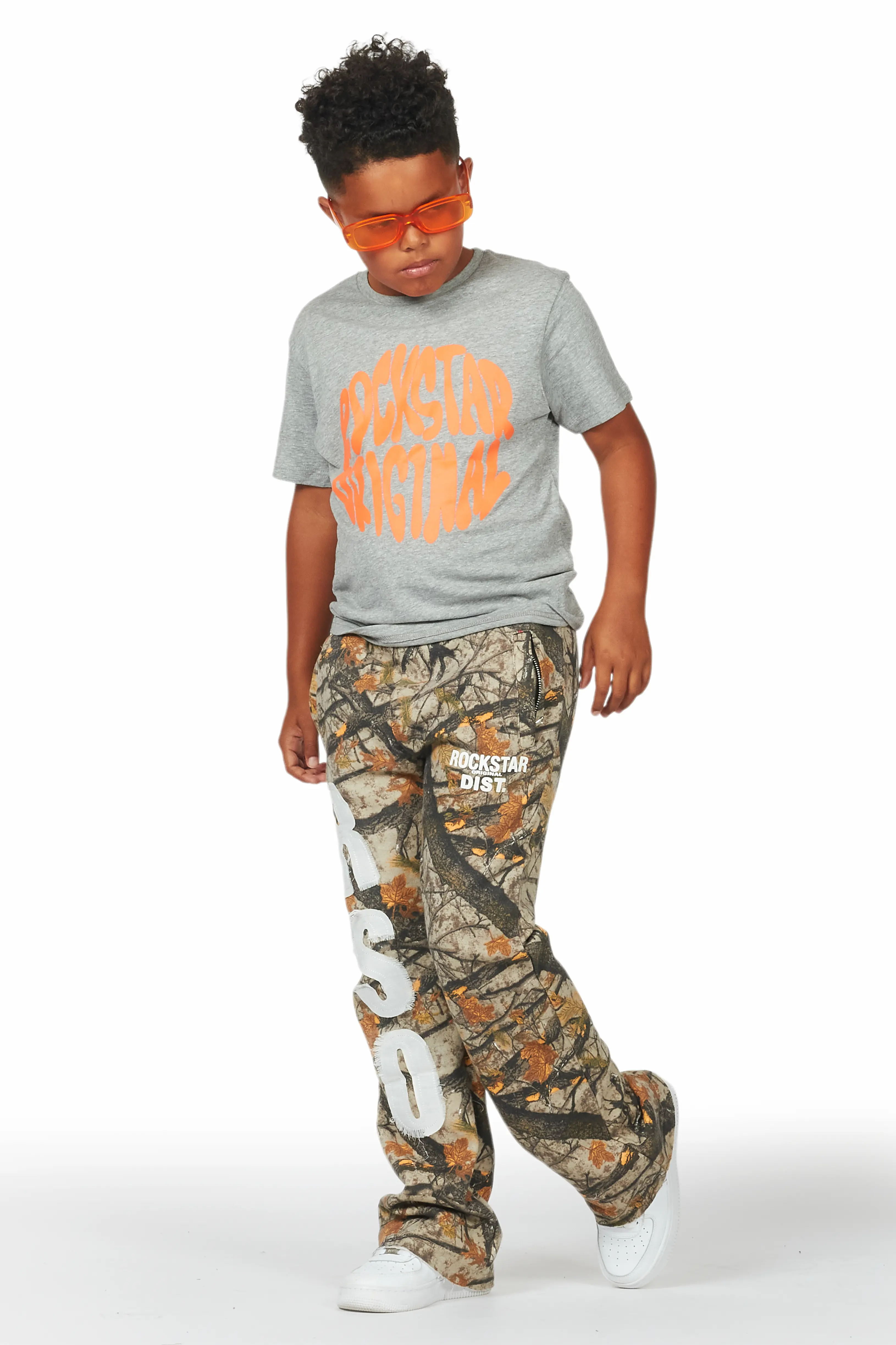 Boys Bansi Tree Camo Stacked Trackpant - Image 6