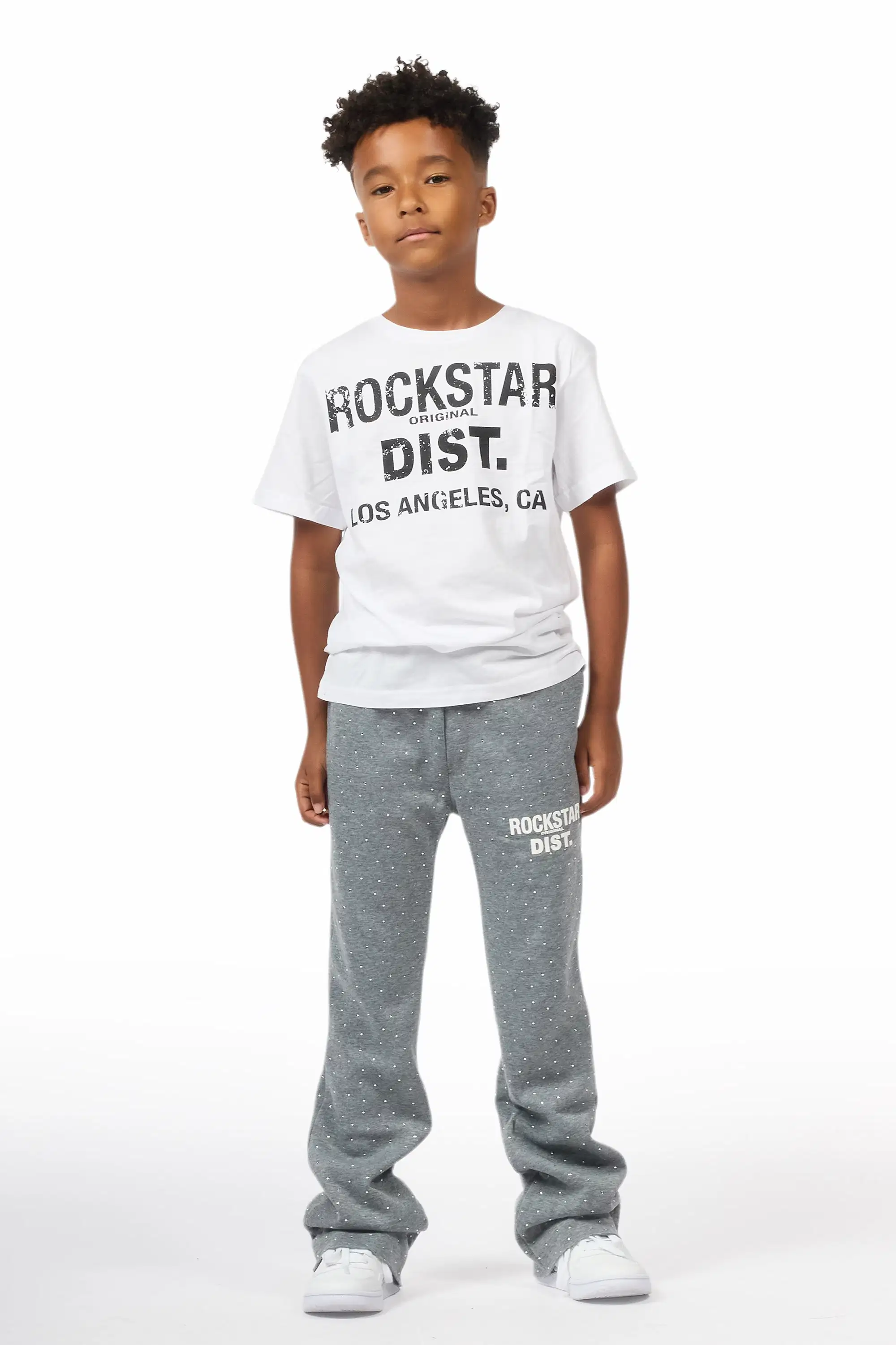 Boys Alpine Grey Rhinestone Track pant - Image 3