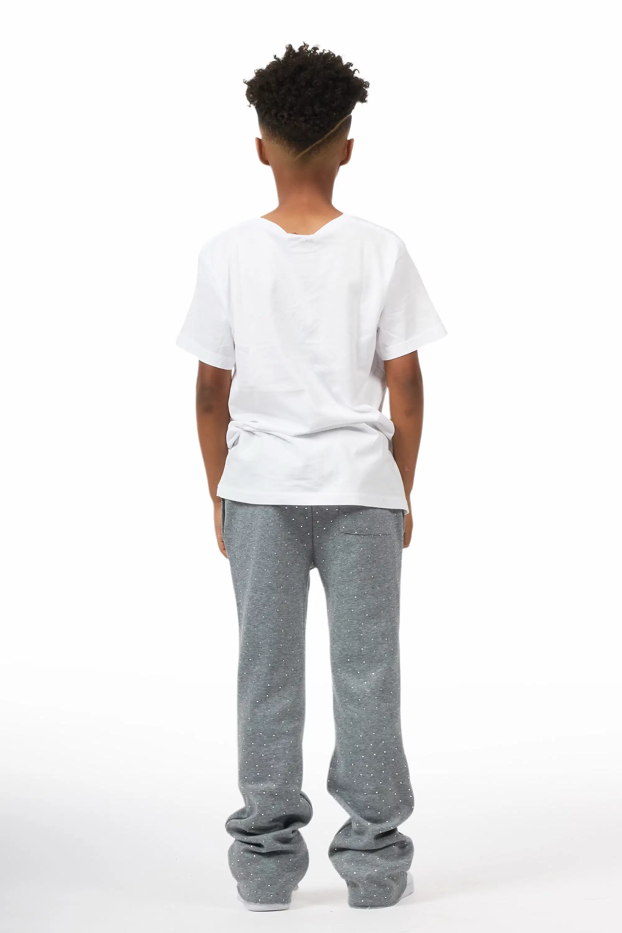 Boys Alpine Grey Rhinestone Track pant - Image 5