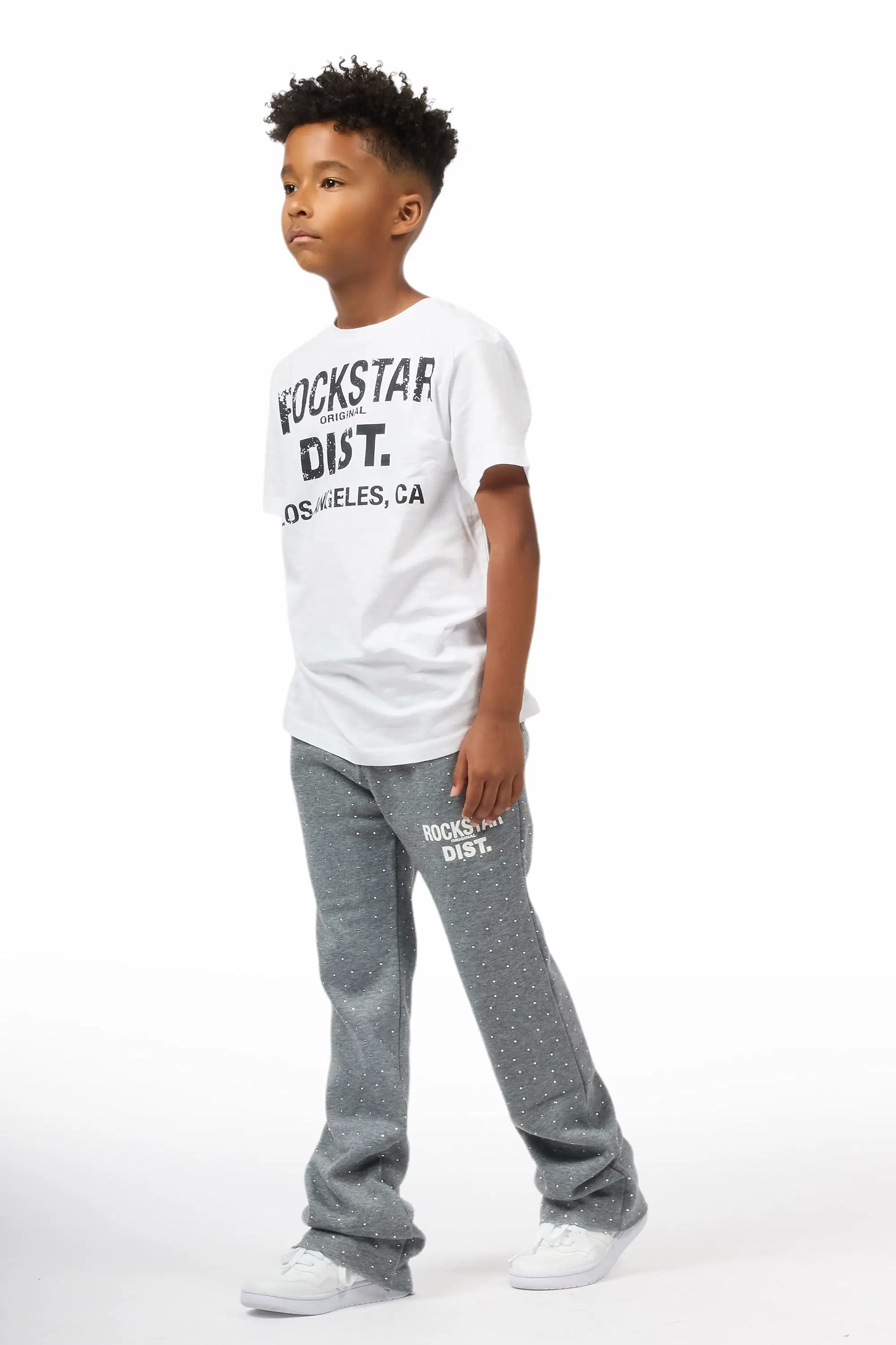 Boys Alpine Grey Rhinestone Track pant - Image 6