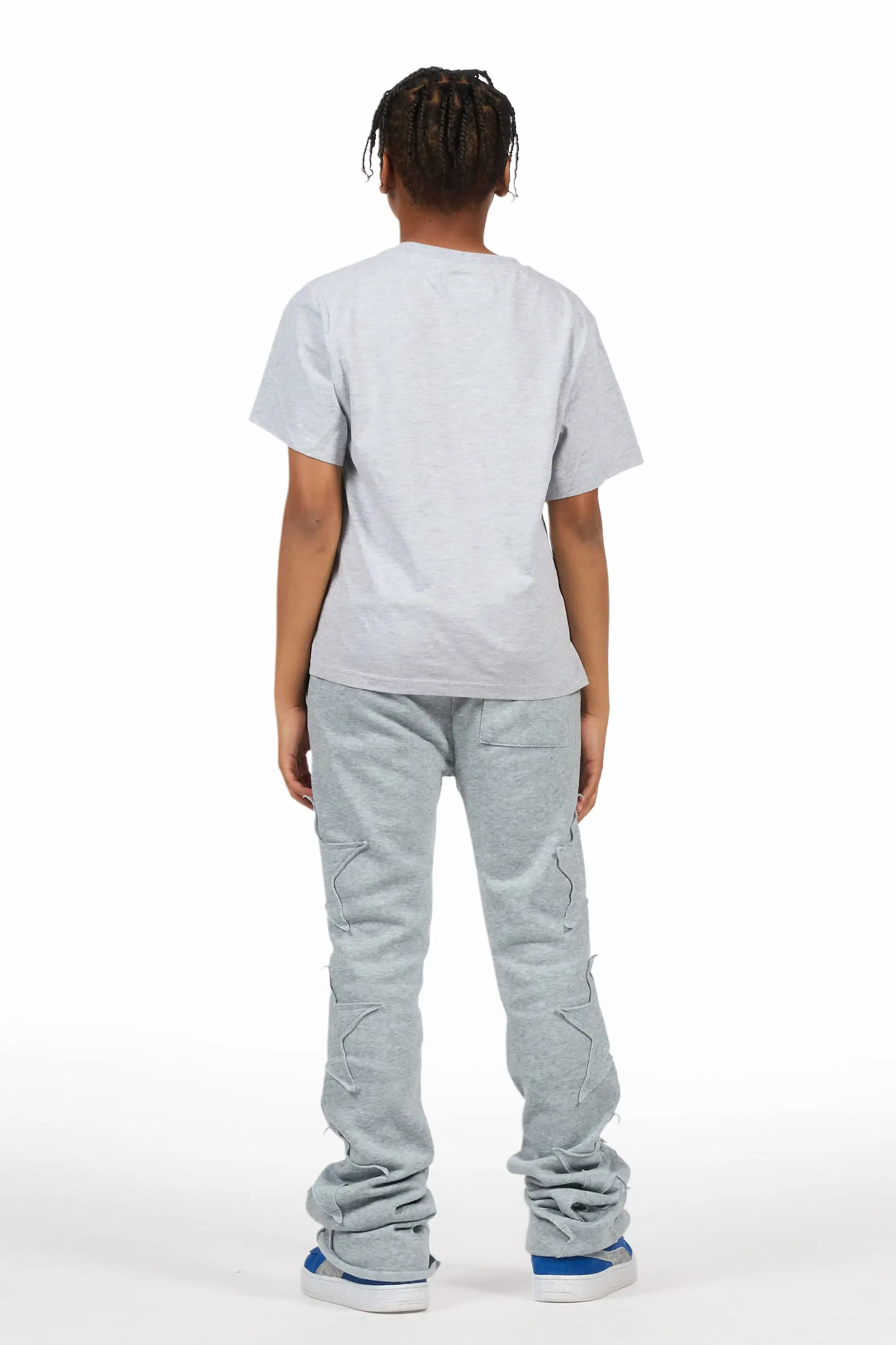 Boys Sinayah Grey Baggy Track Pant - Image 5