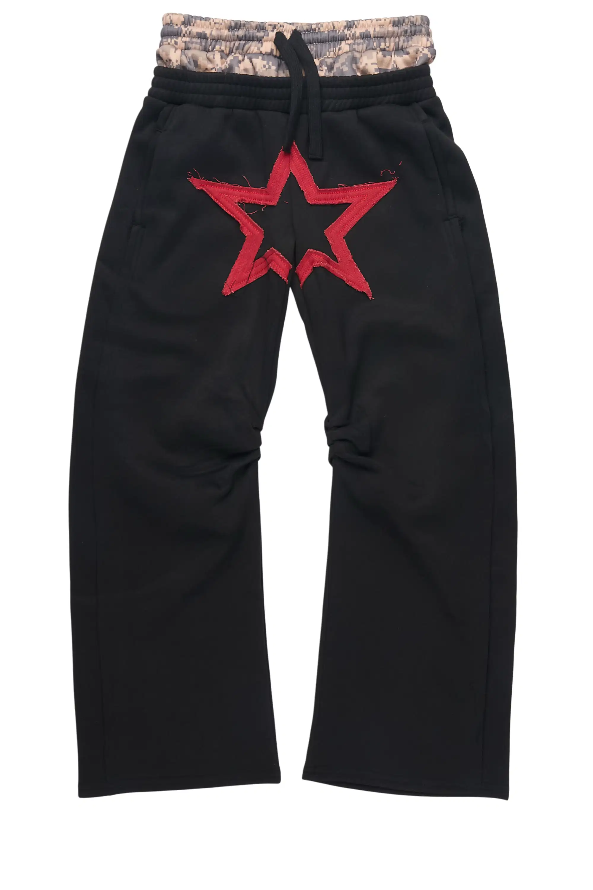 Boys Canaan Black Double Waisted Baggy Track Pant - Image 2